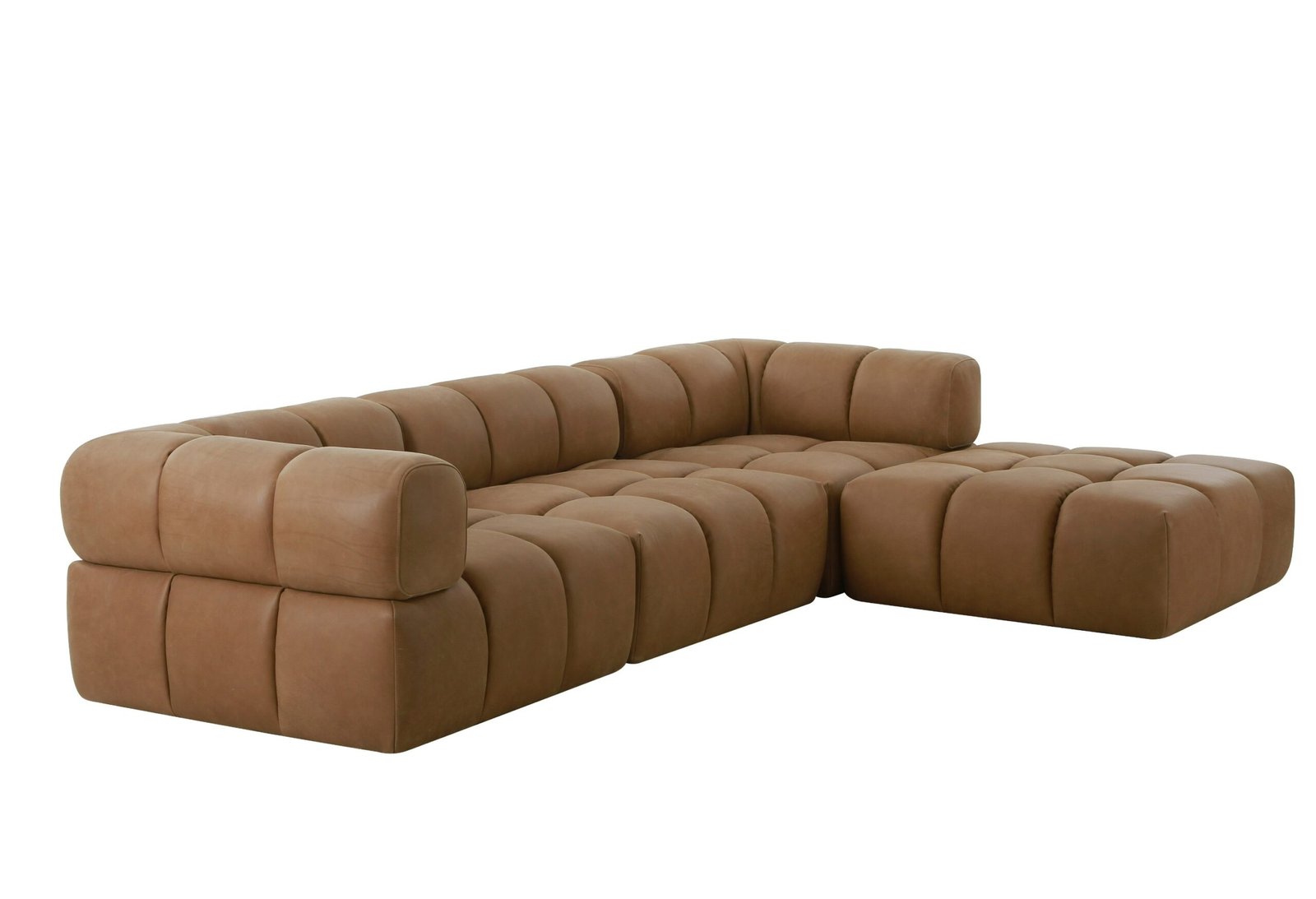 Divani Casa Everest - Modern Brown Leather Modular Armless Sectional Seat - Image 4