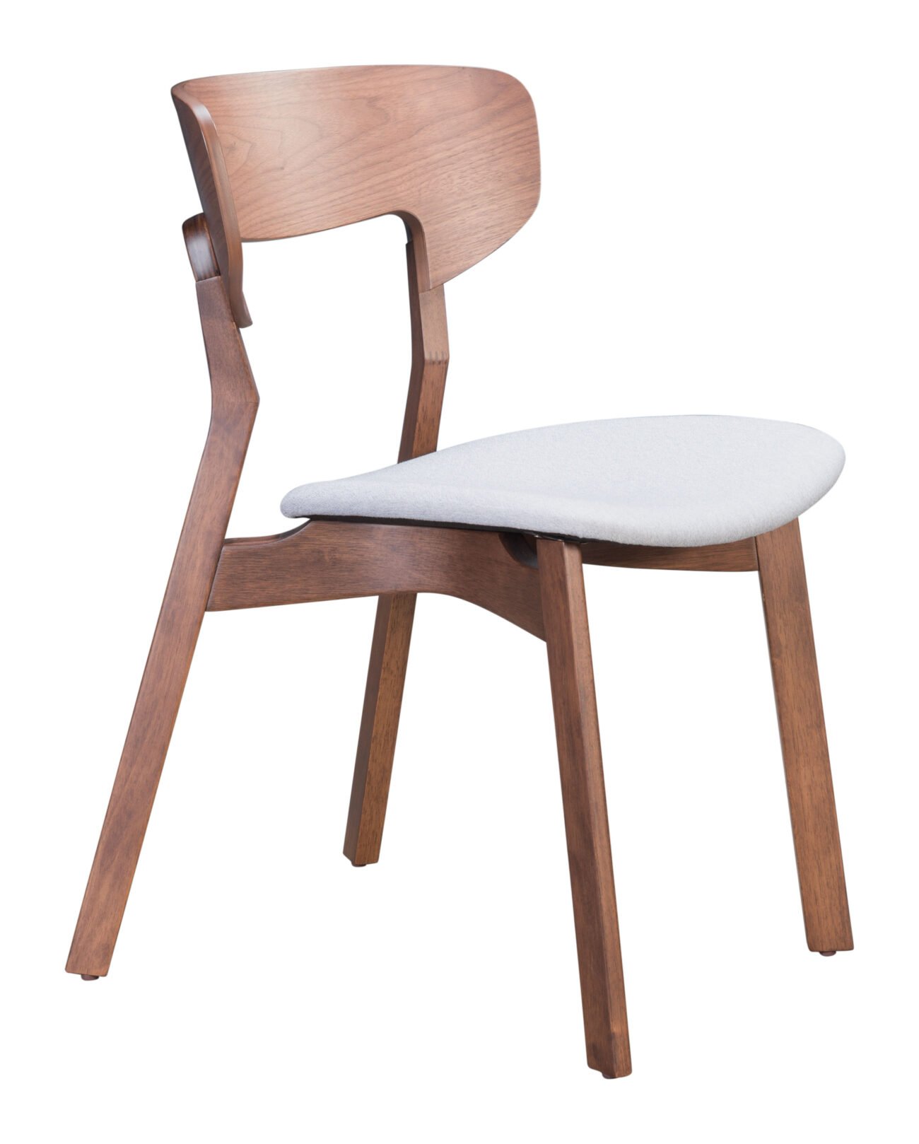 Russell Dining Chair (Set of 2) Walnut & Light Gray - Image 3