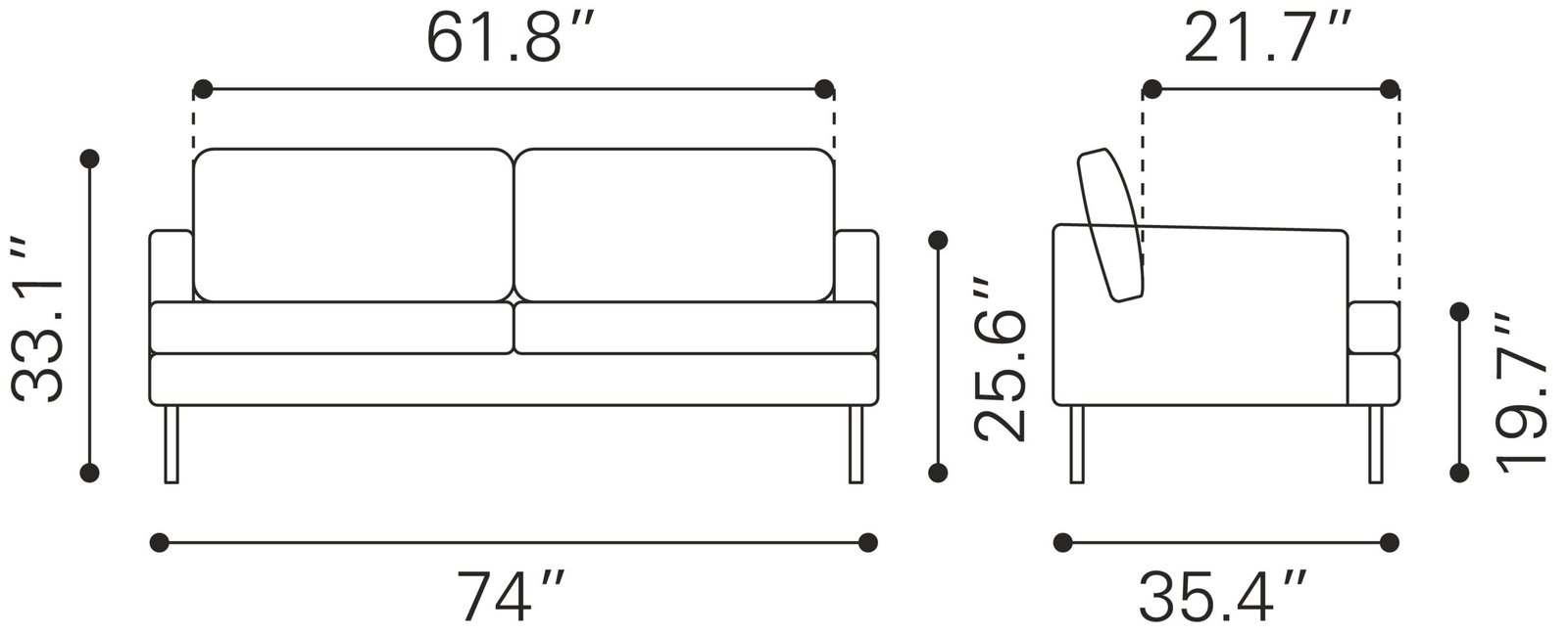 Decade Sofa Brown - Image 9