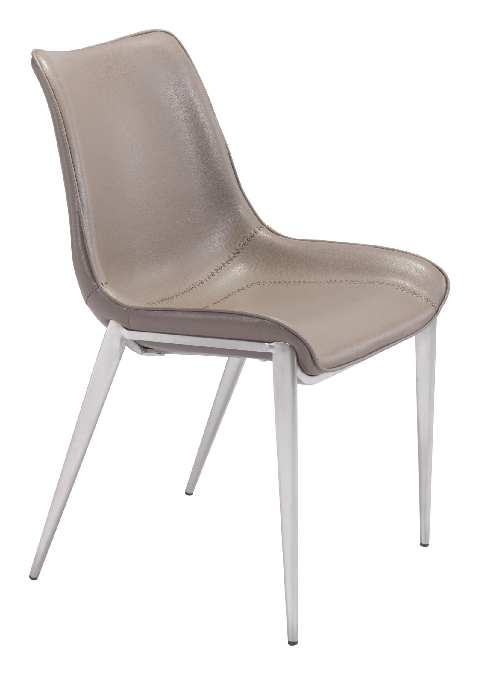 Magnus Dining Chair (Set of 2) Brown & Silver - Image 4