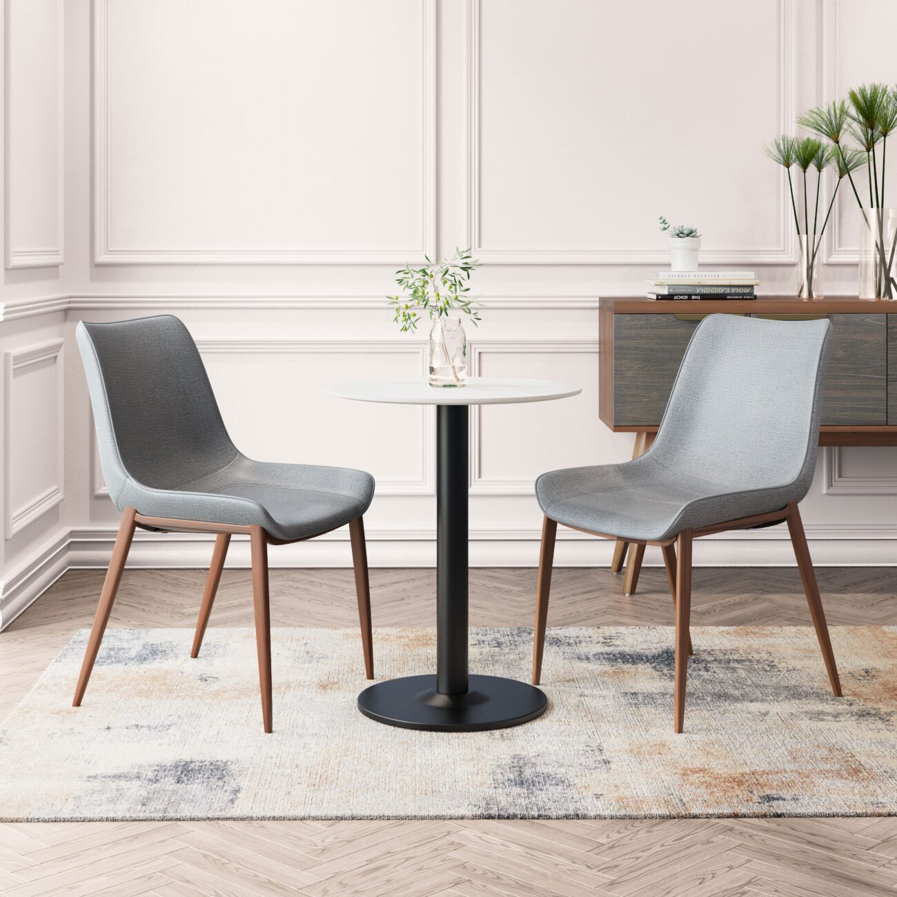 Magnus Dining Chair (Set of 2) Slate Gray & Walnut - Image 3