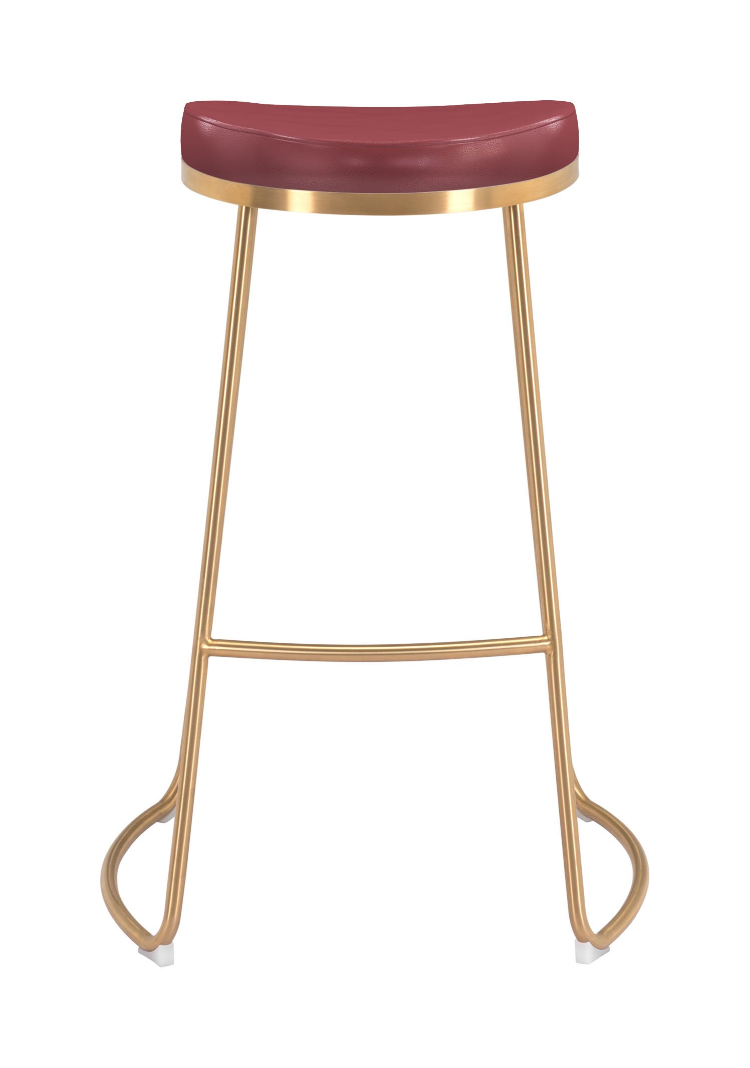 Bree Barstool (Set of 2) Burgundy & Gold - Image 6