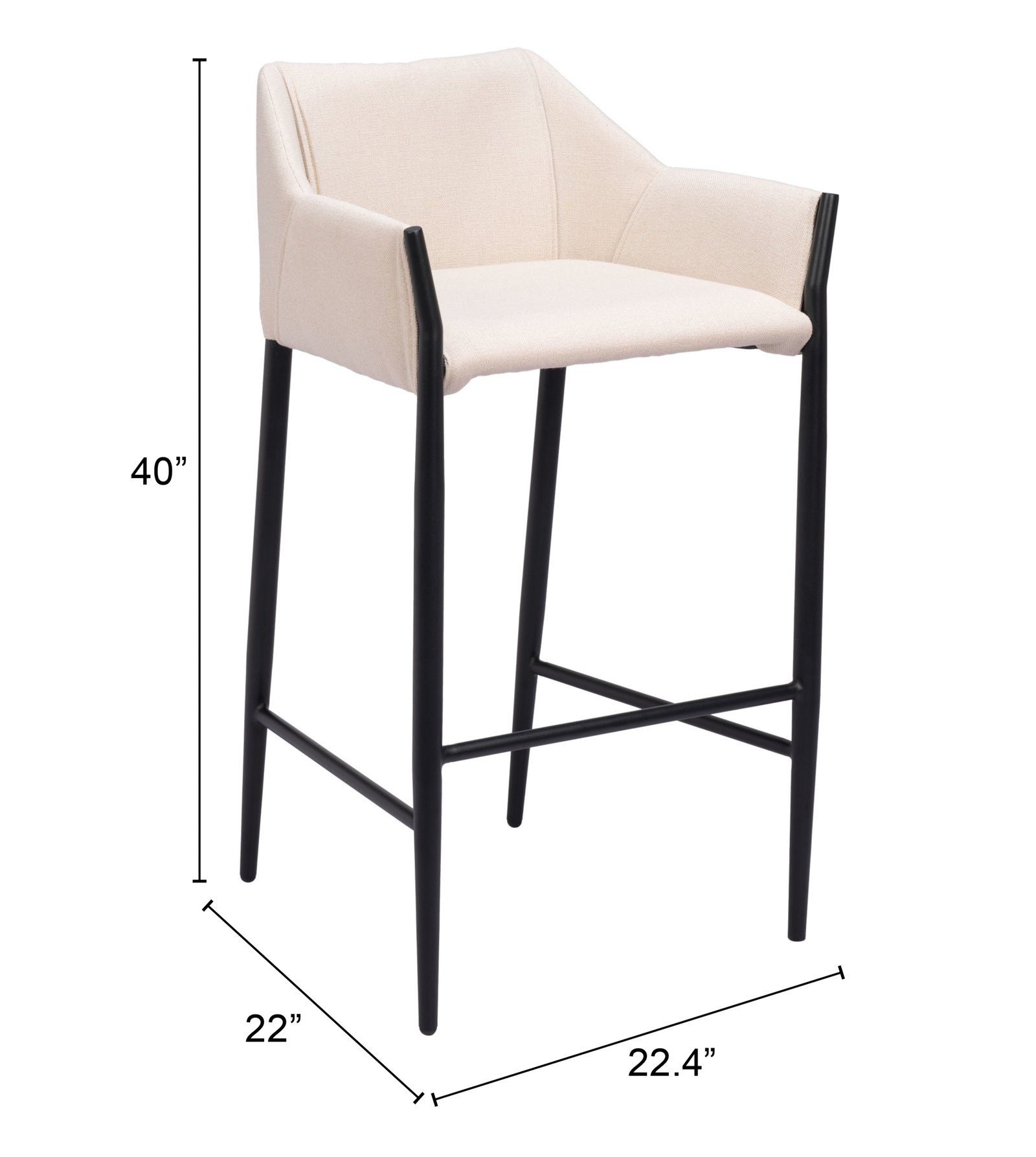 Andover Barstool Beige - Image 11