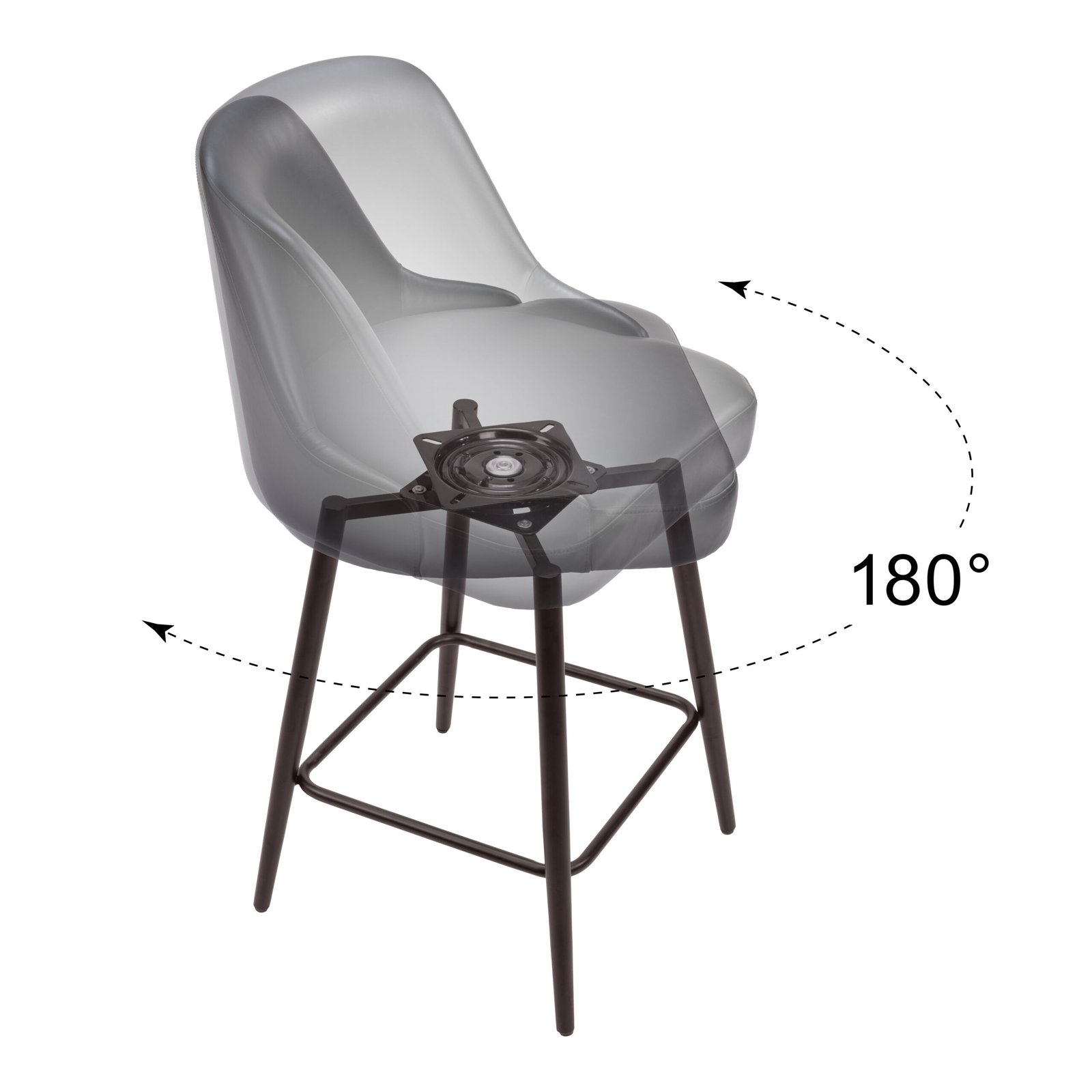 Keppel Swivel Counter Stool Black & Bronze - Image 8