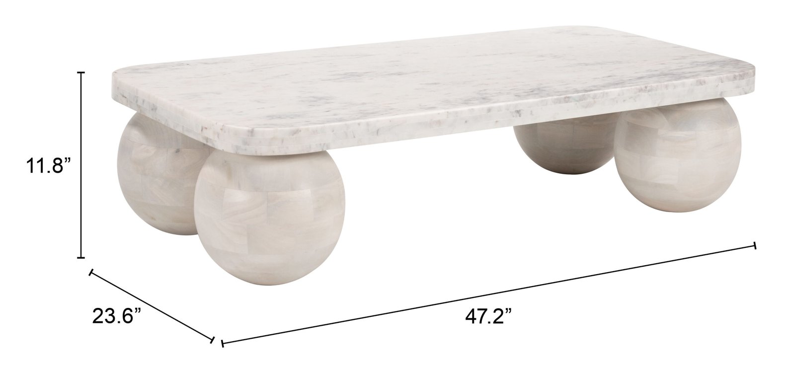Camakat Coffee Table White & Whitewashed - Image 13