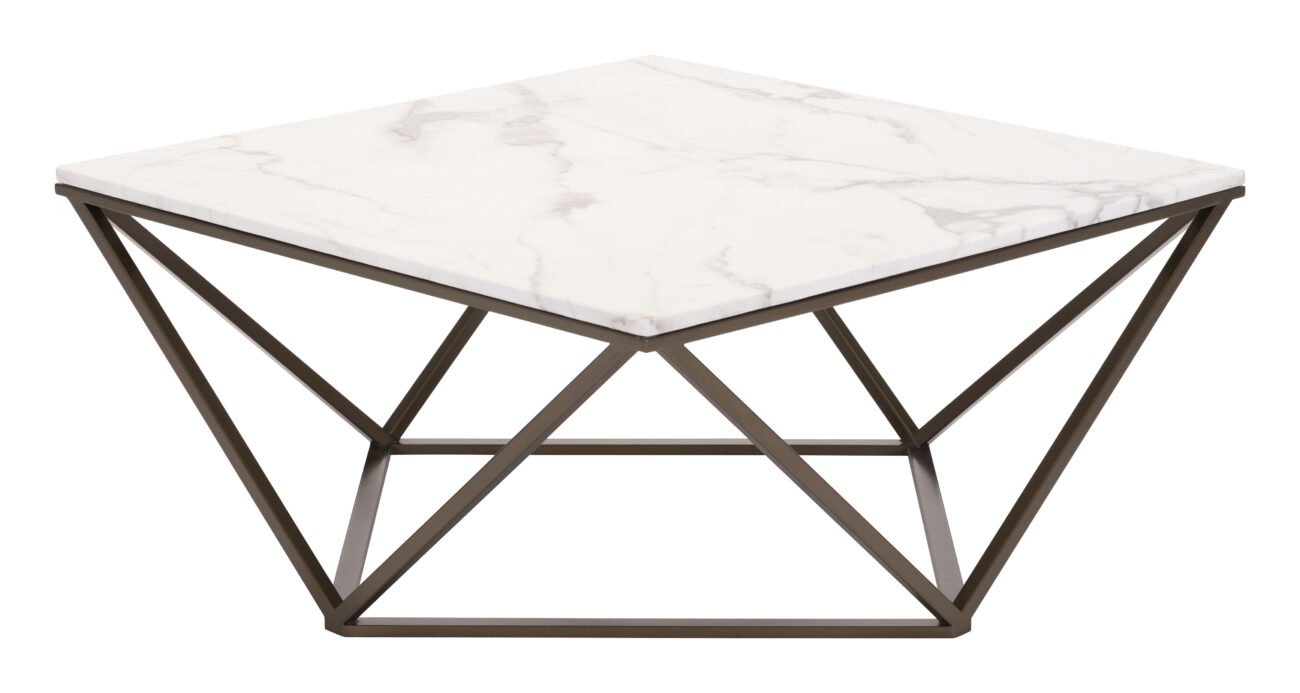 Tintern Coffee Table White & Antique Bronze - Image 4