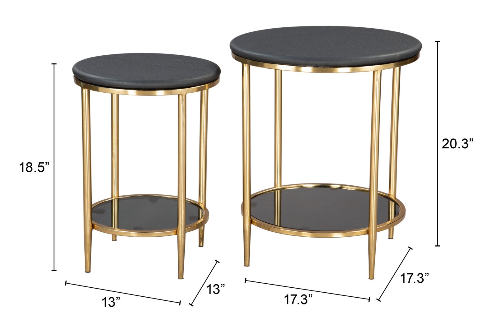 Koper Coffee Table Set (2-Piece) Black - Image 6