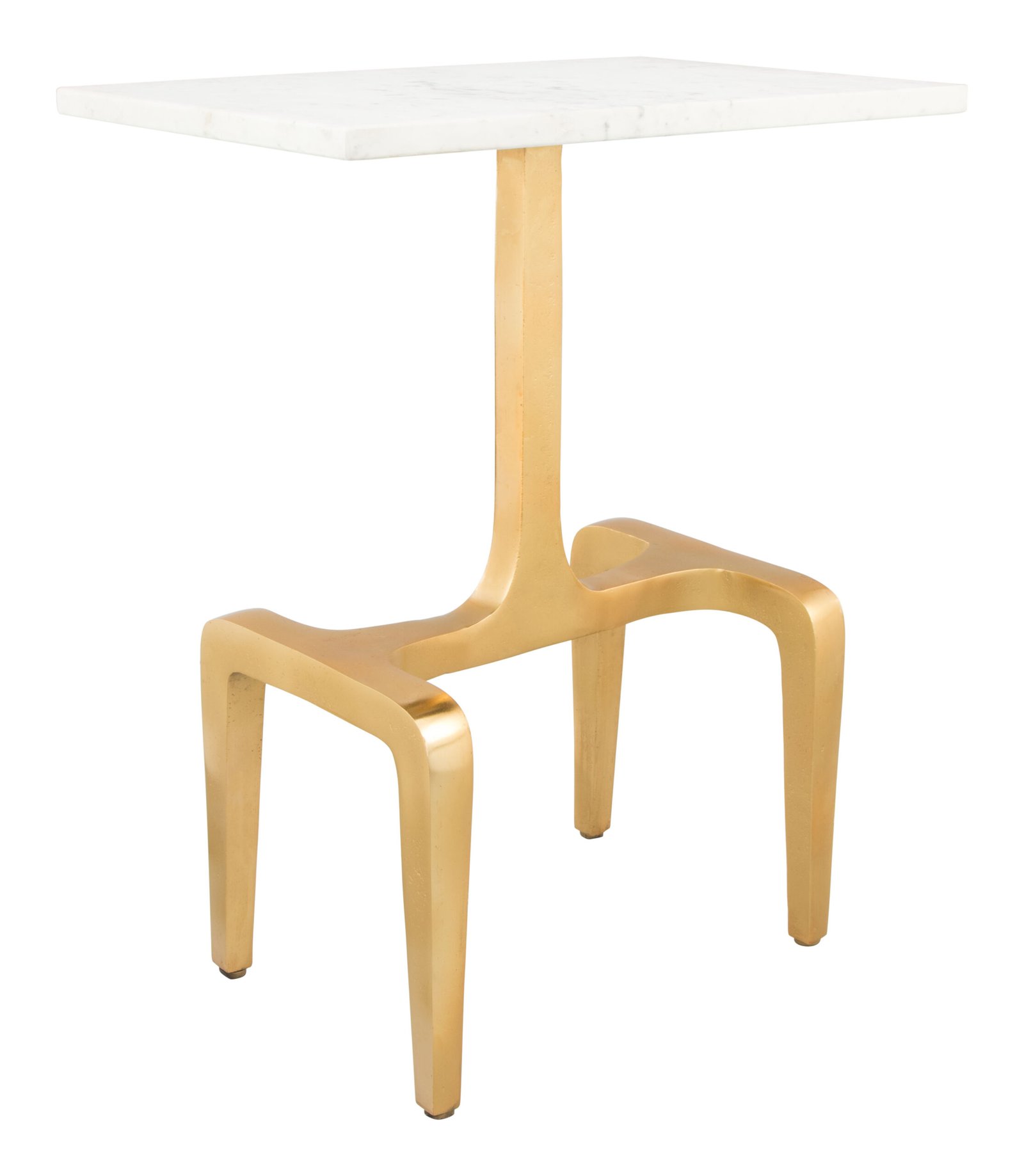 Clement Side Table White & Gold - Image 2