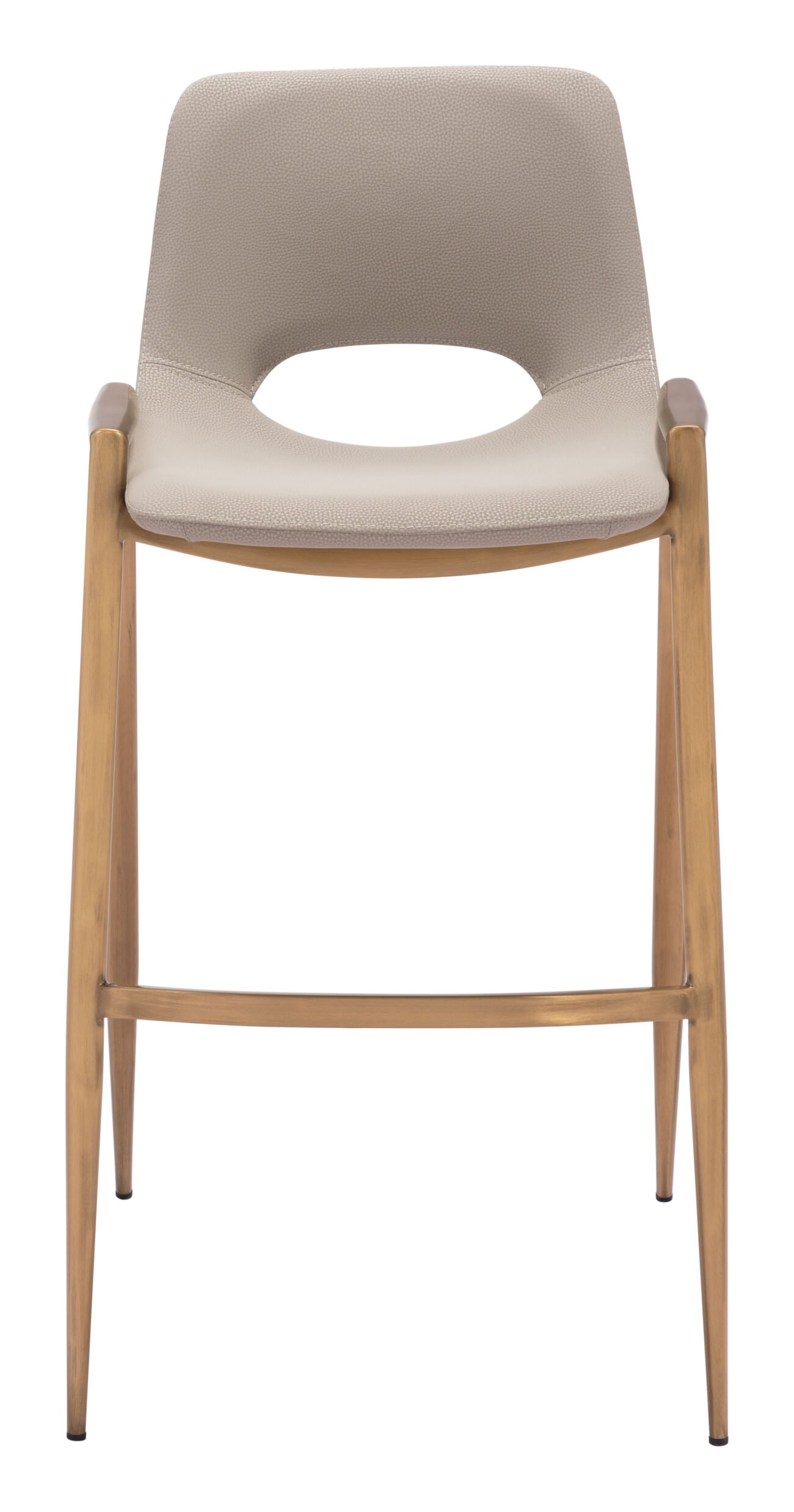 Desi Barstool (Set of 2) Beige & Gold - Image 4