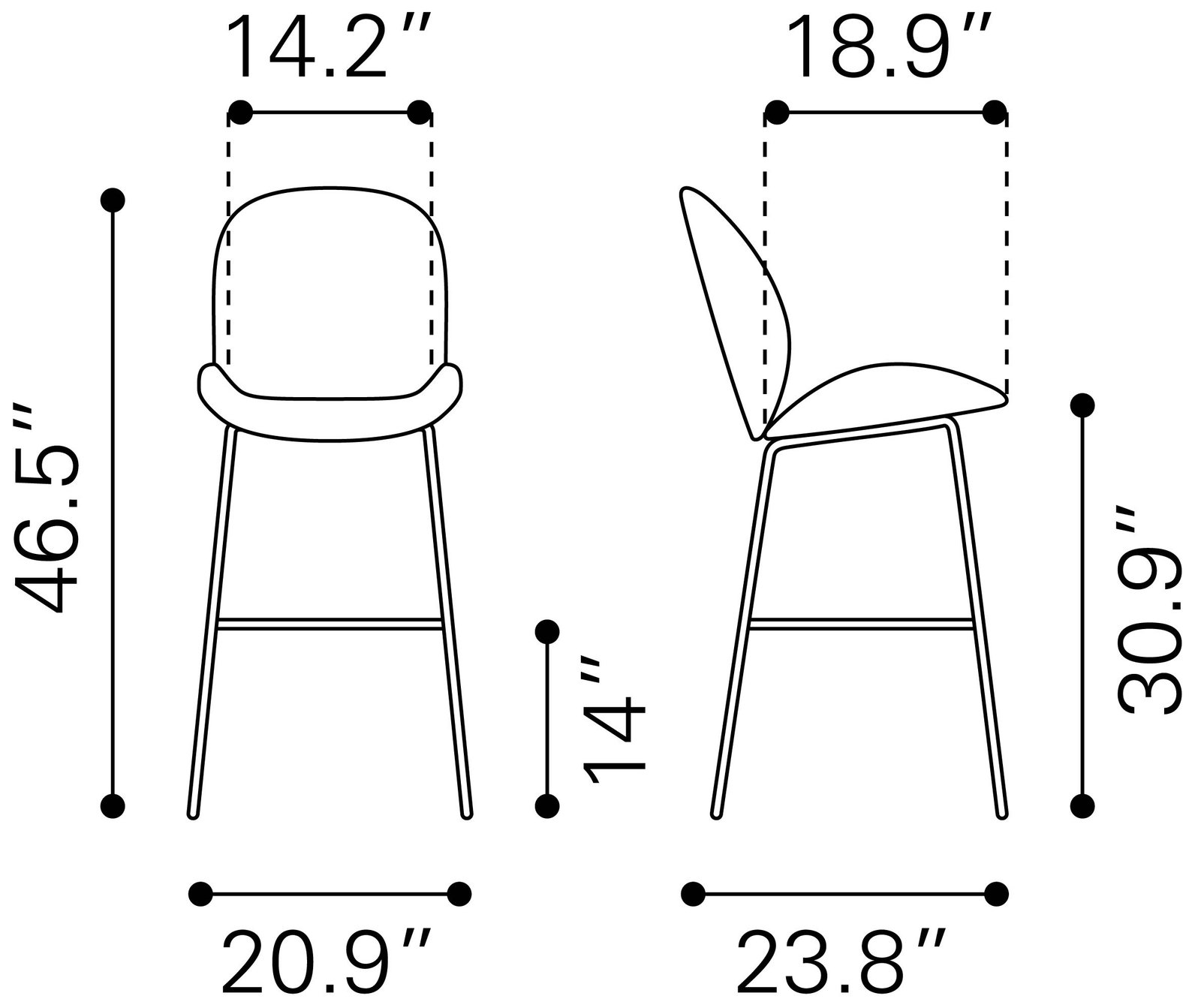 Miles Barstool Red - Image 10