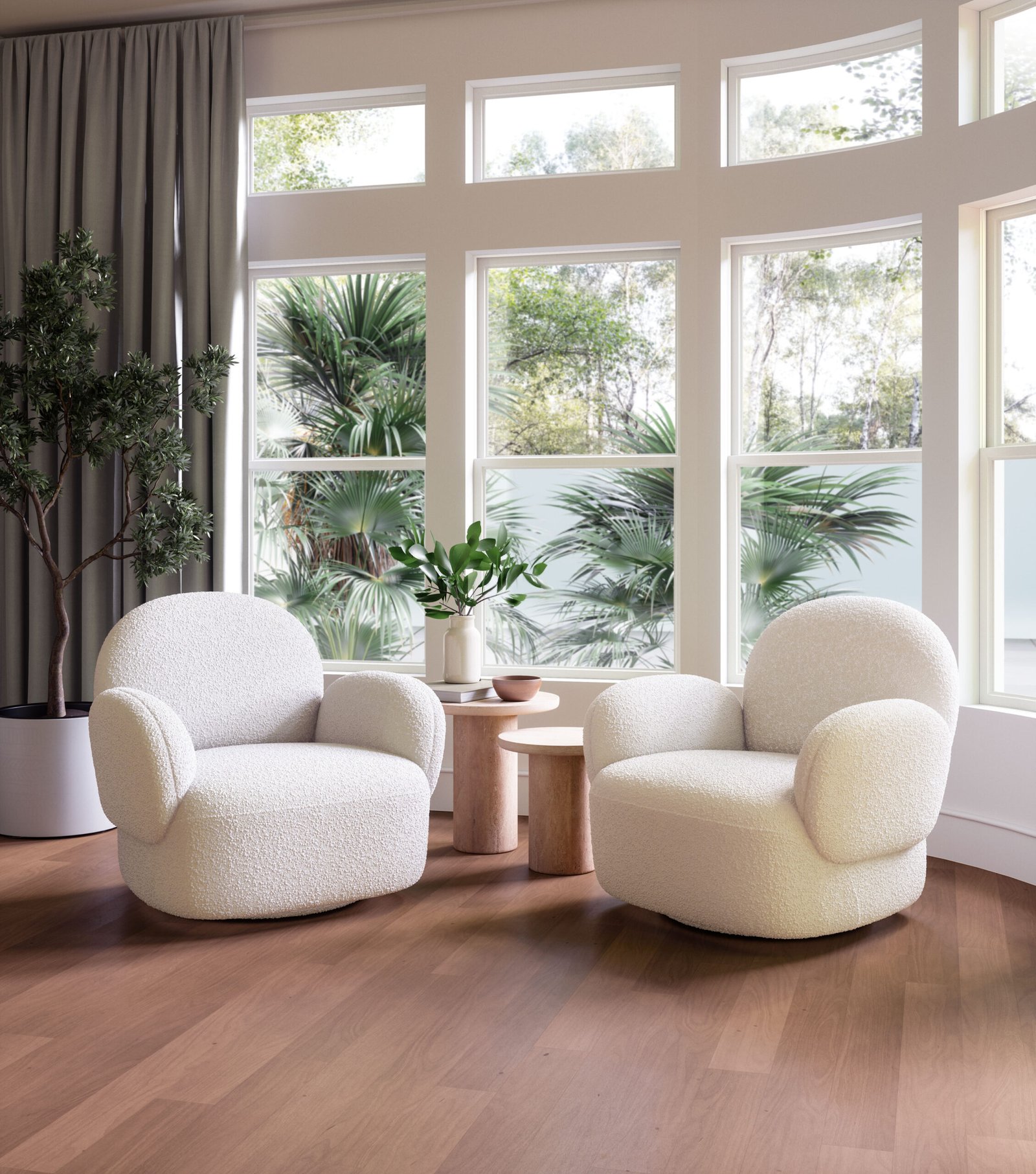 Pilka Swivel Chair White - Image 2