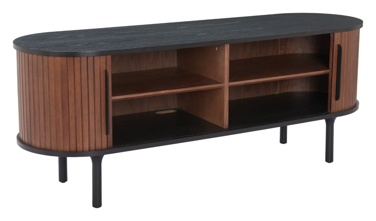 Koriana Entertainment Stand Black & Walnut - Image 8