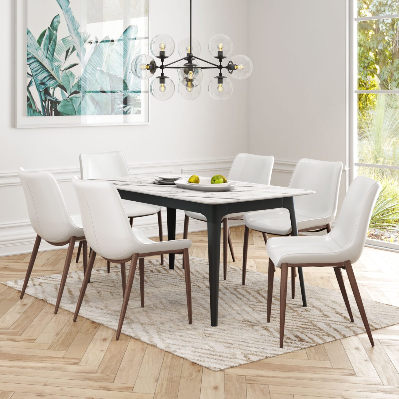 Magnus Dining Chair (Set of 2) White & Walnut - Image 2
