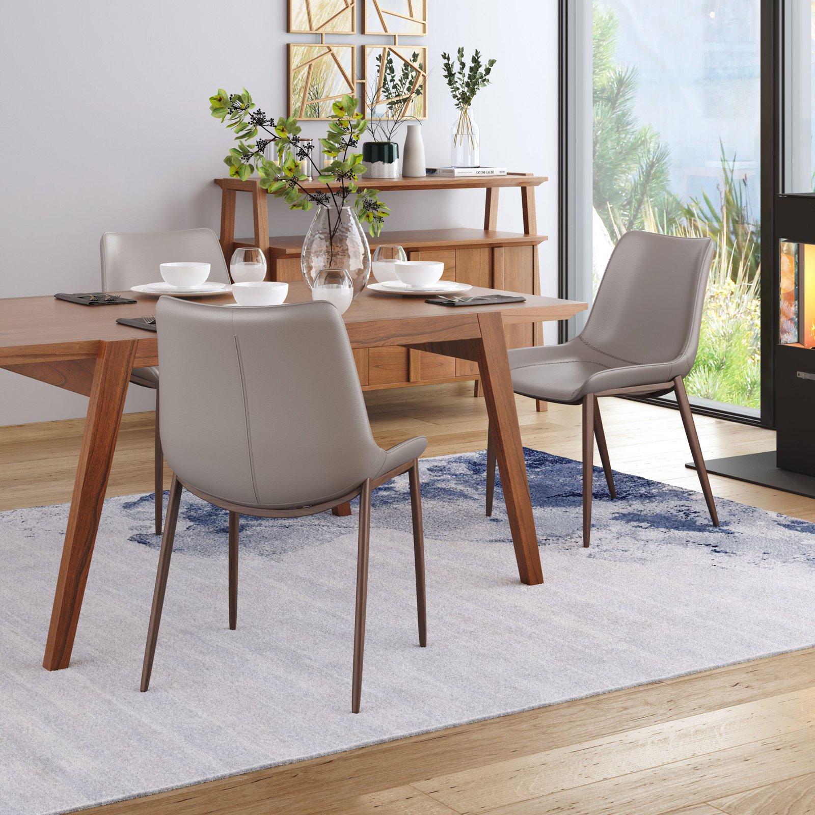 Magnus Dining Chair (Set of 2) Brown & Walnut - Image 3