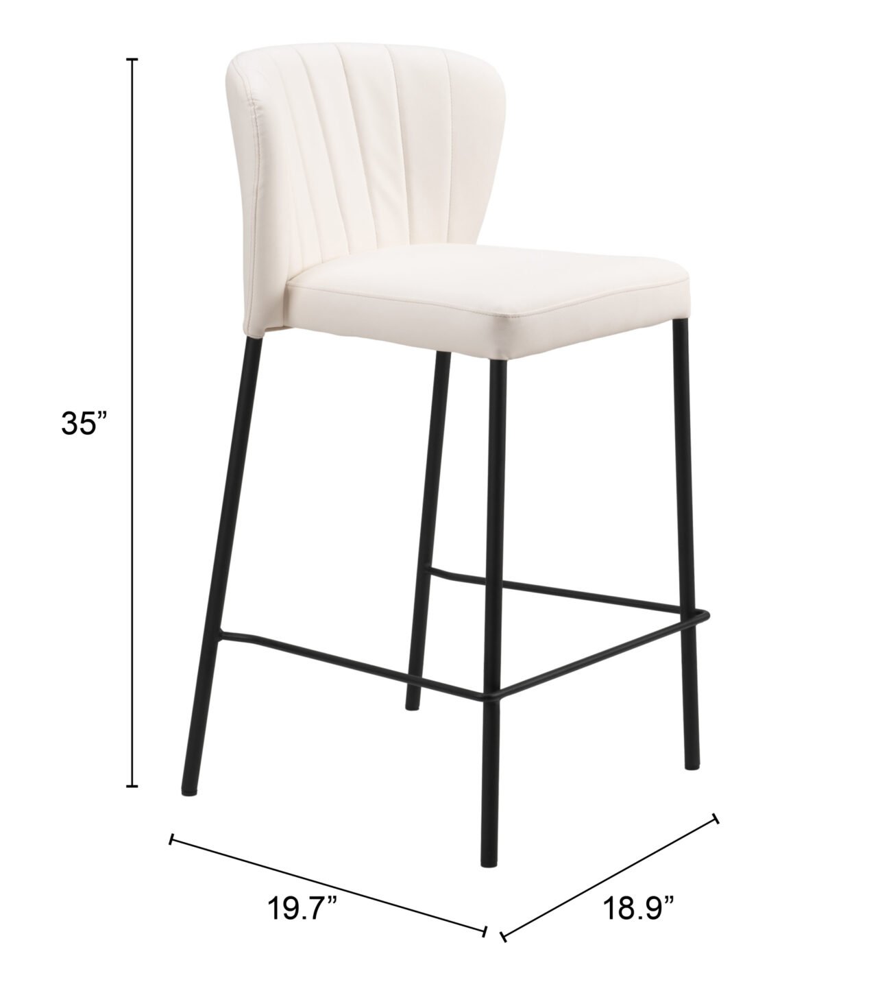 Linz Counter Stool (Set of 2) Cream - Image 10