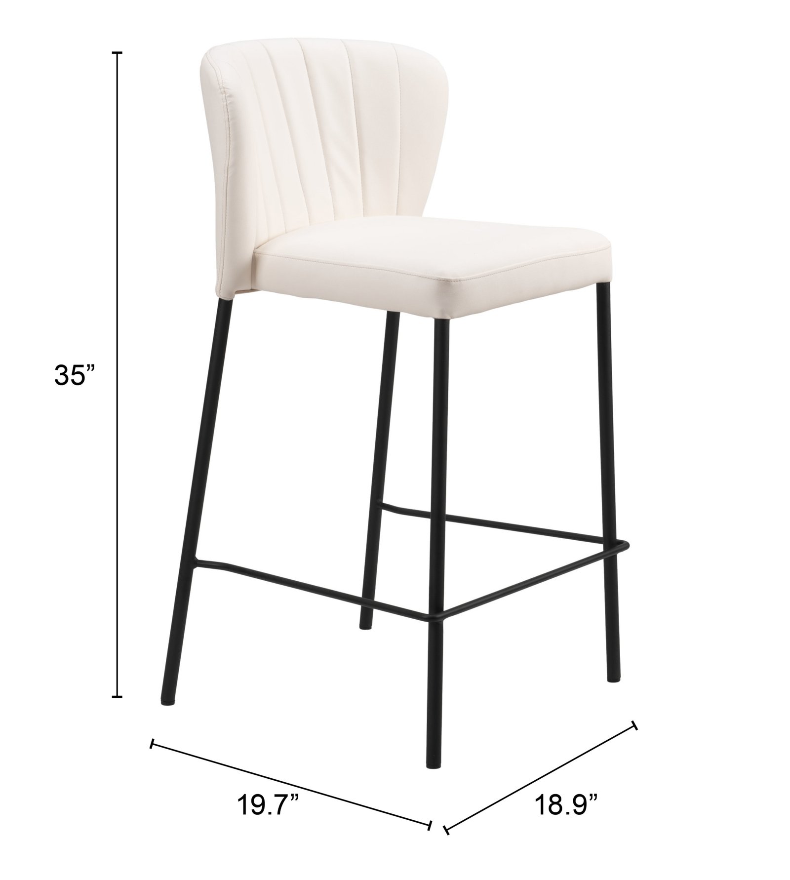 Linz Counter Stool (Set of 2) Cream - Image 10