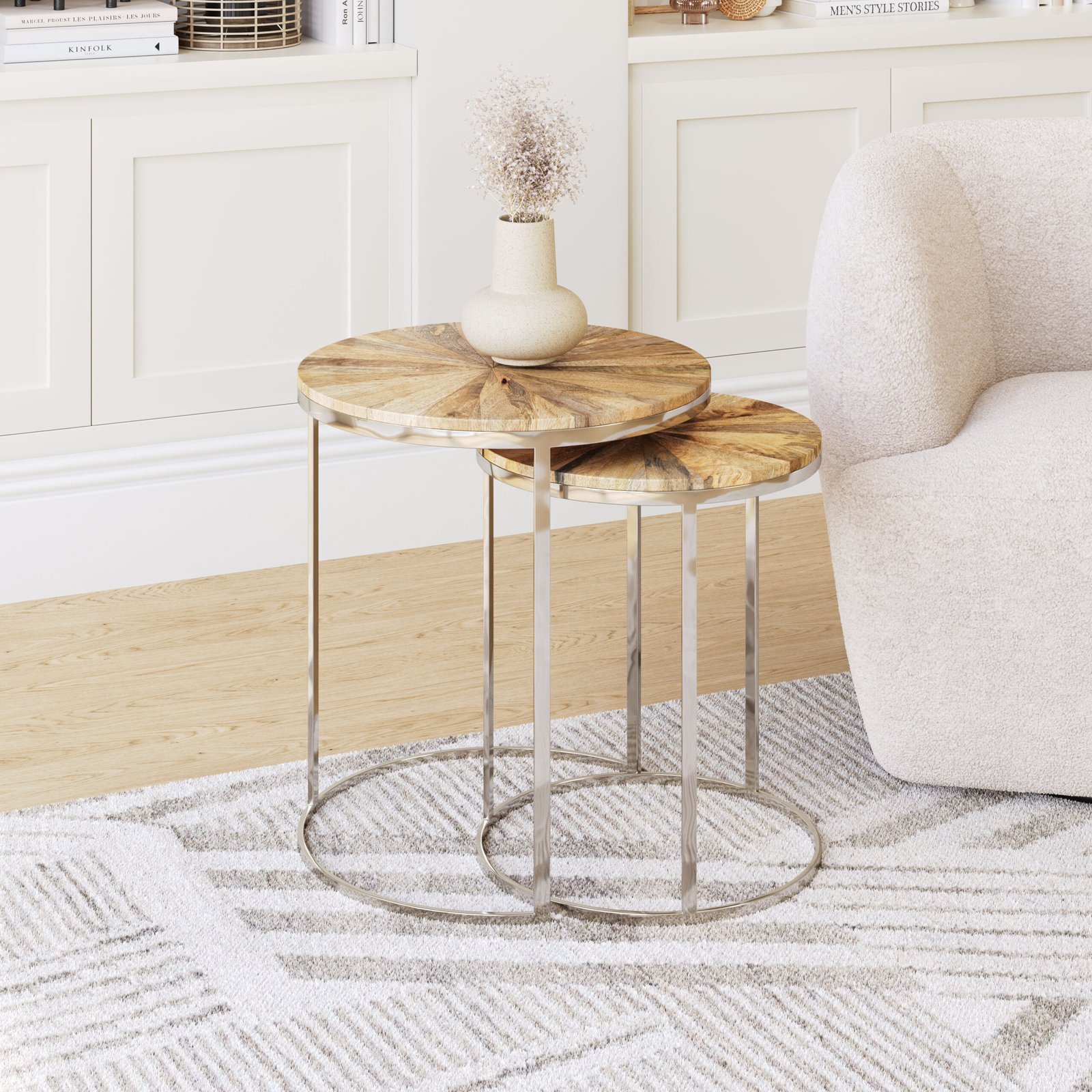 Bari Nesting Table Set (2-Piece) Natural - Image 2