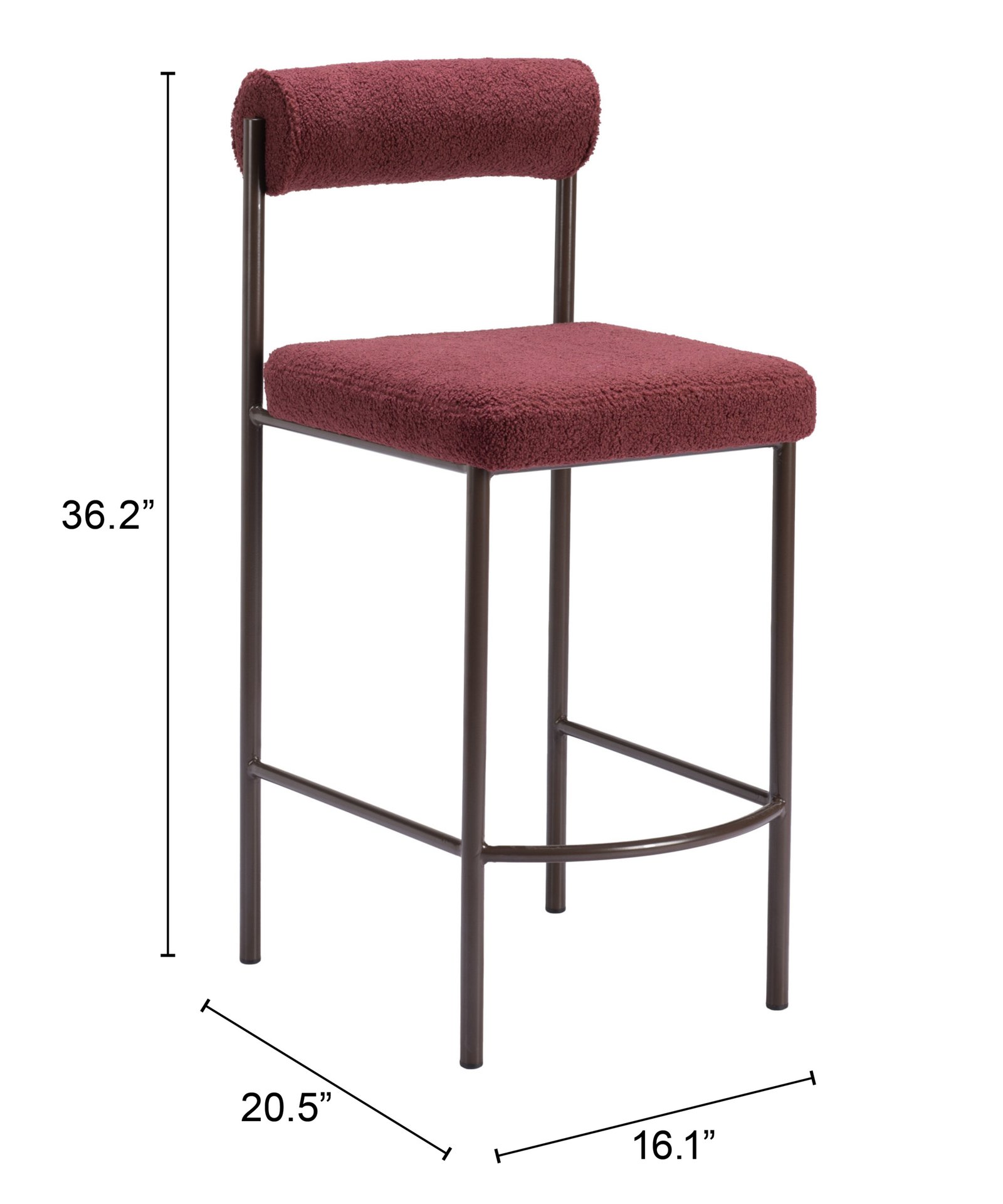 Livorno Counter Stool (Set of 2) Red & Bronze - Image 10