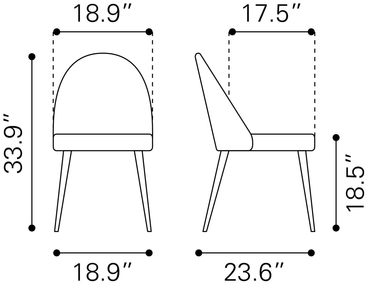 Silloth Armless Dining Chair (Set of 2) Brown - Image 8