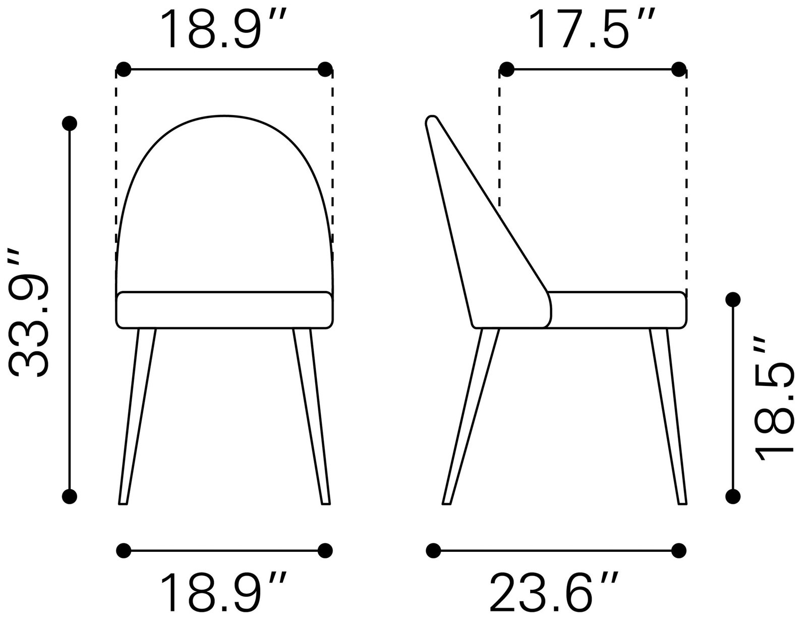 Silloth Armless Dining Chair (Set of 2) Brown - Image 8