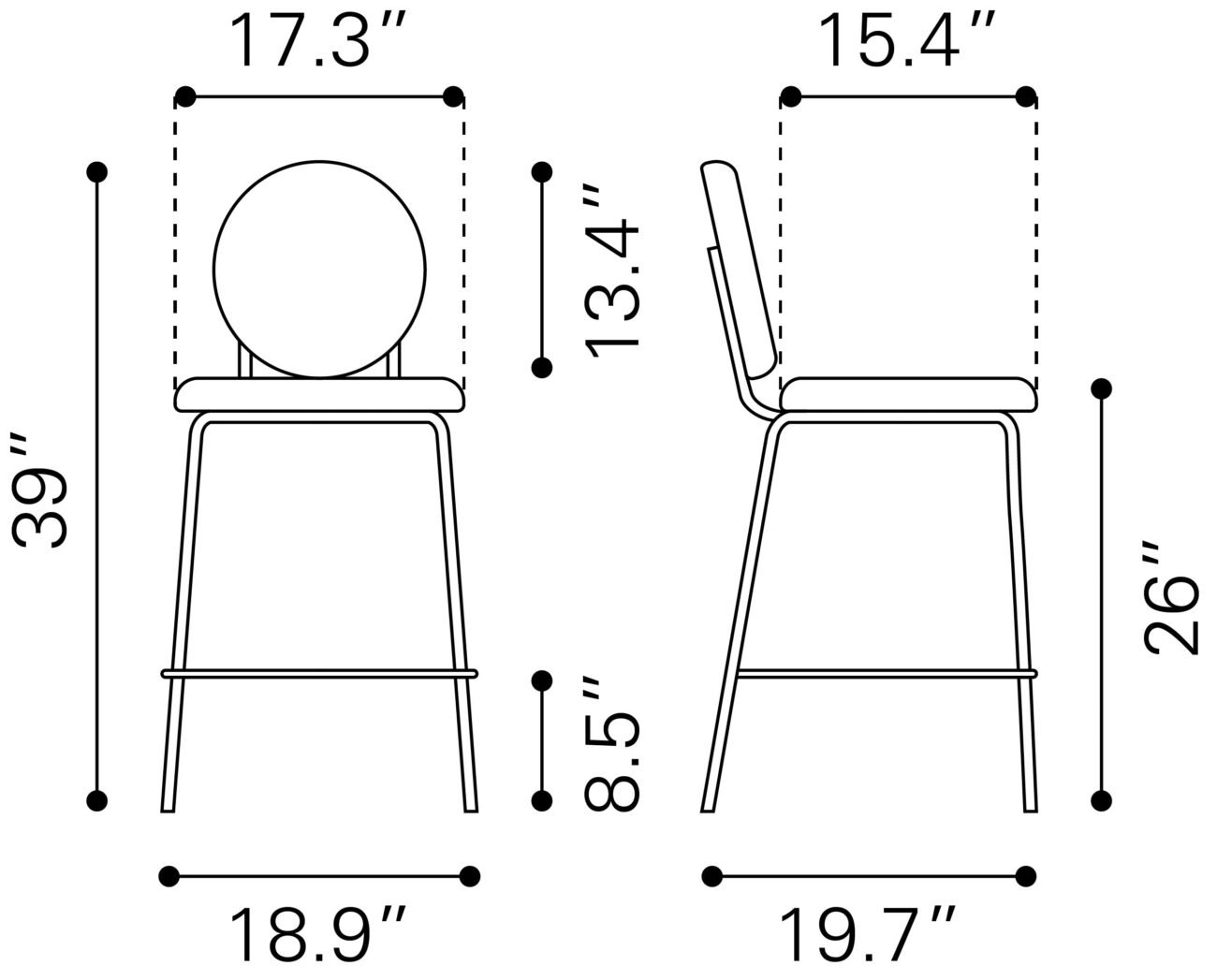 Odessa Counter Stool (Set of 2) Green & Gold - Image 8