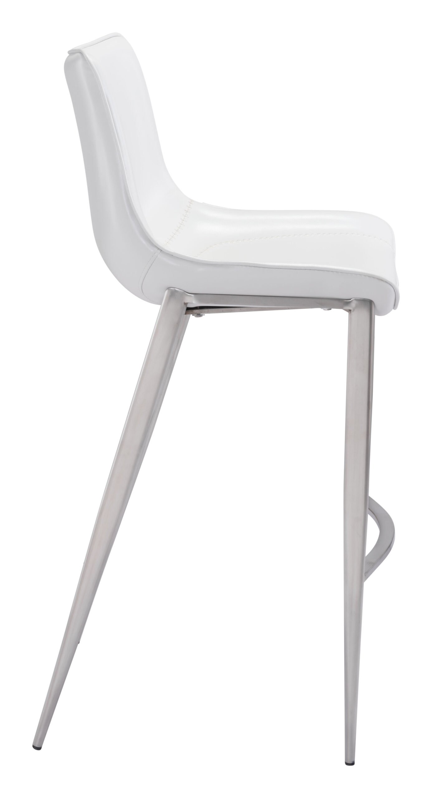 Magnus Barstool (Set of 2) White & Silver - Image 4