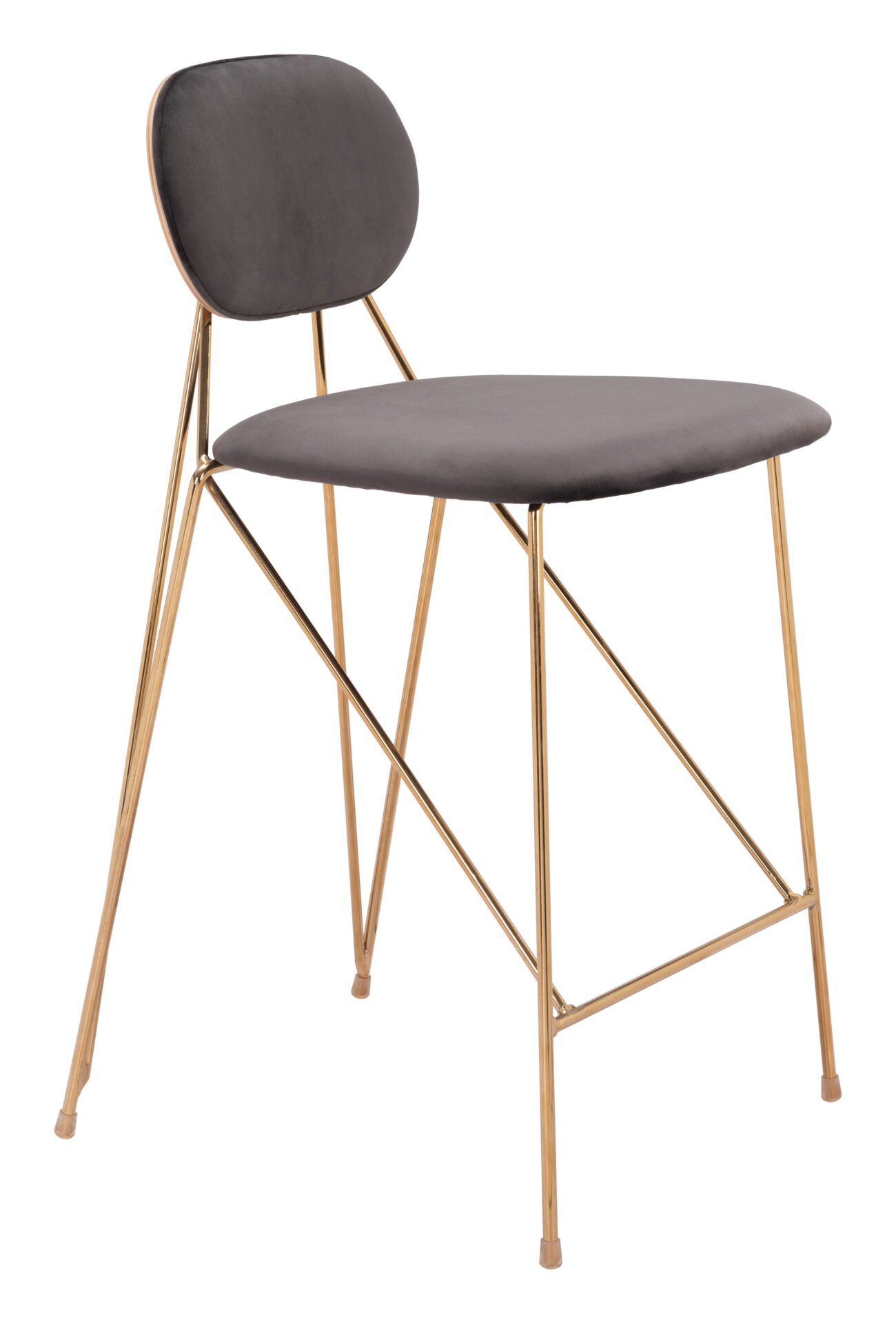 Georges Counter Stool (Set of 2) Gray & Gold - Image 2