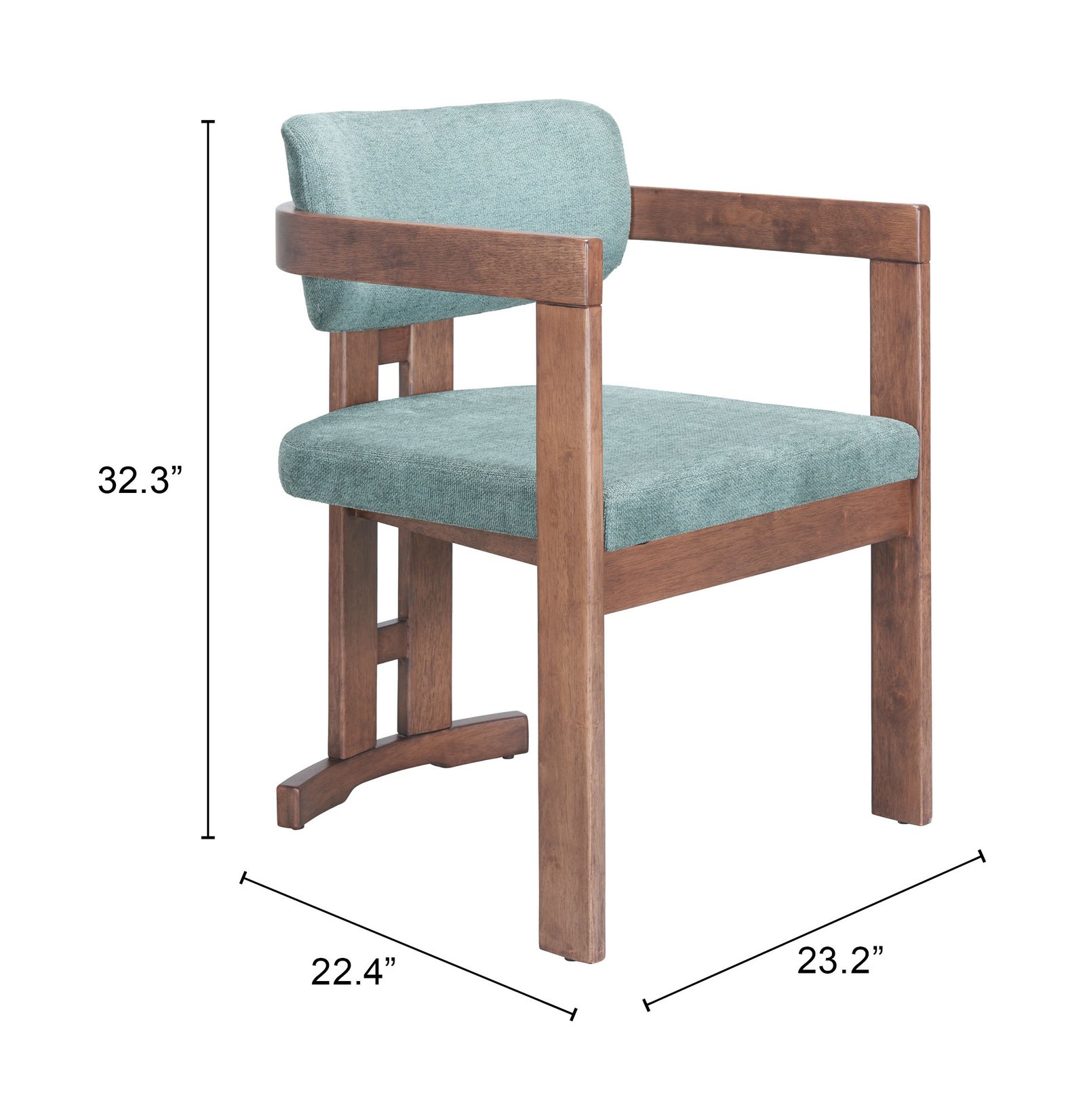 Poly Dining Chair Moss Gray & Walnut - Image 8