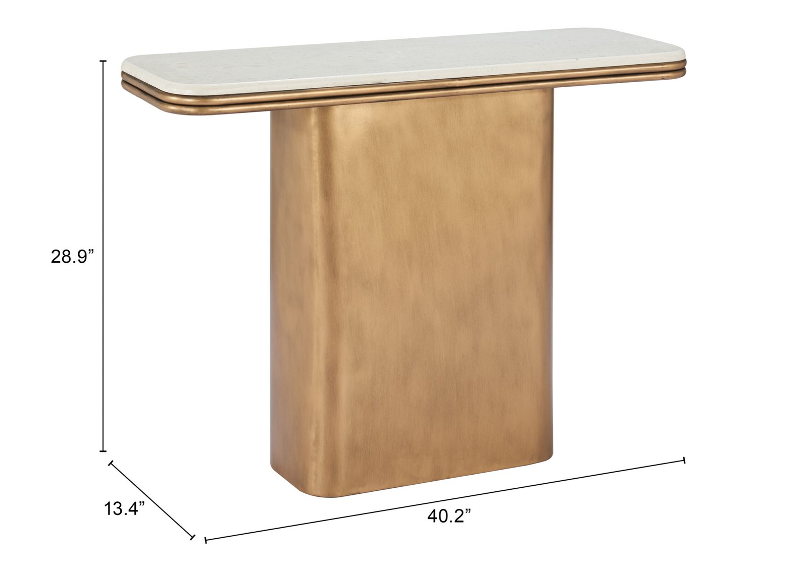 Cher Console Table White & Brass - Image 8