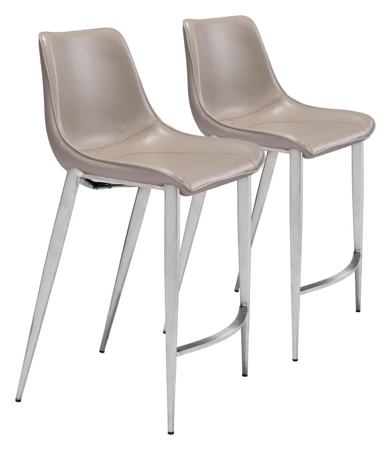 Magnus Counter Stool (Set of 2) Brown & Silver - Image 10