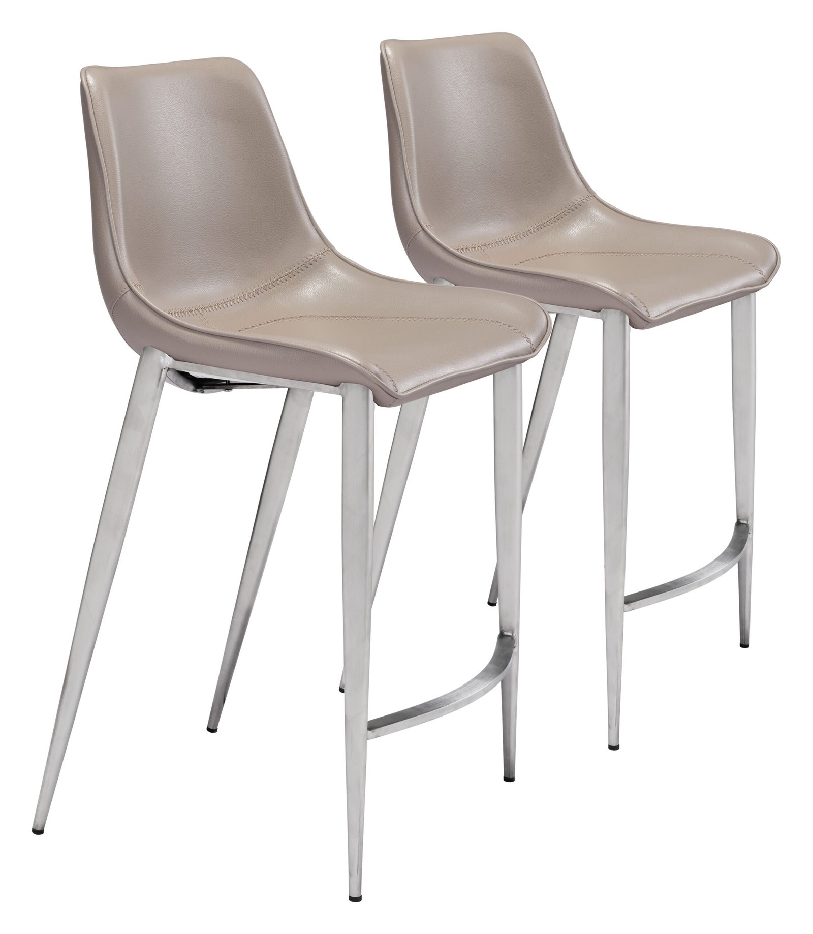Magnus Counter Stool (Set of 2) Brown & Silver - Image 10