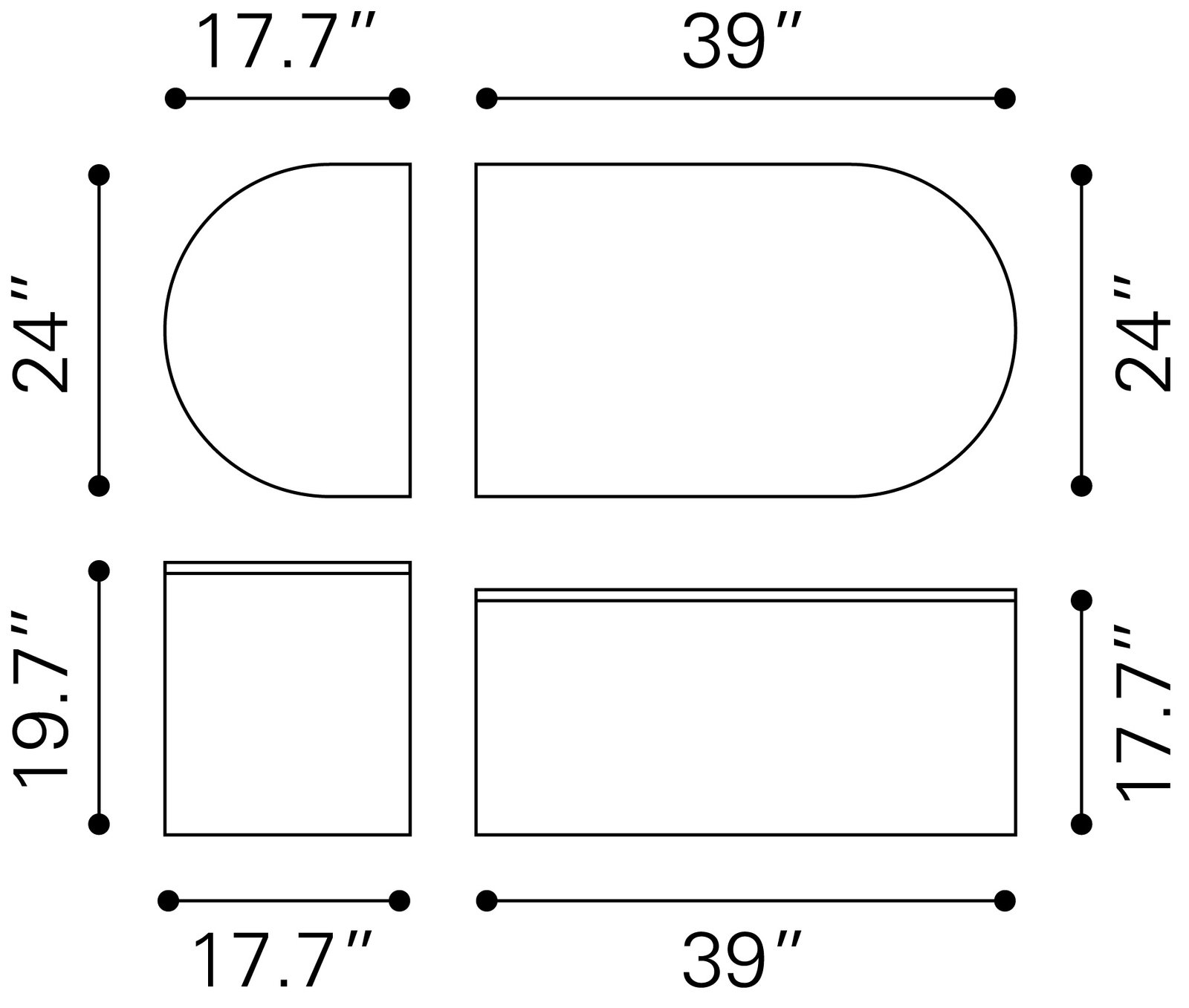 Ormara Coffee Table Set (2-Piece) White & Black - Image 8