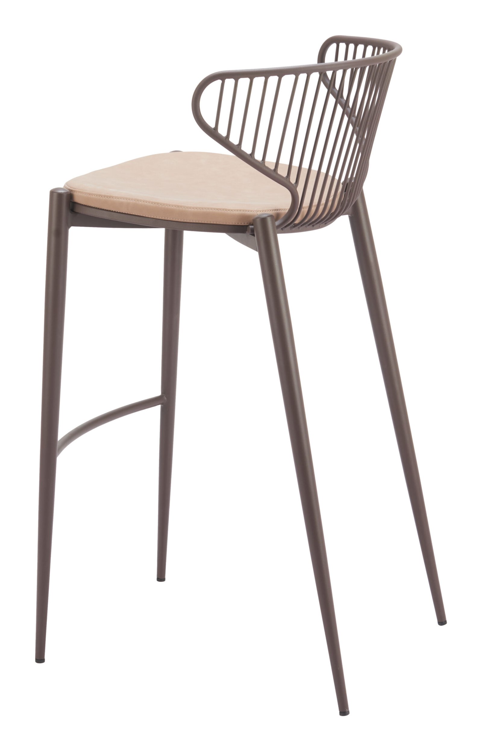 Silues Barstool (Set of 2) Taupe & Brown - Image 5