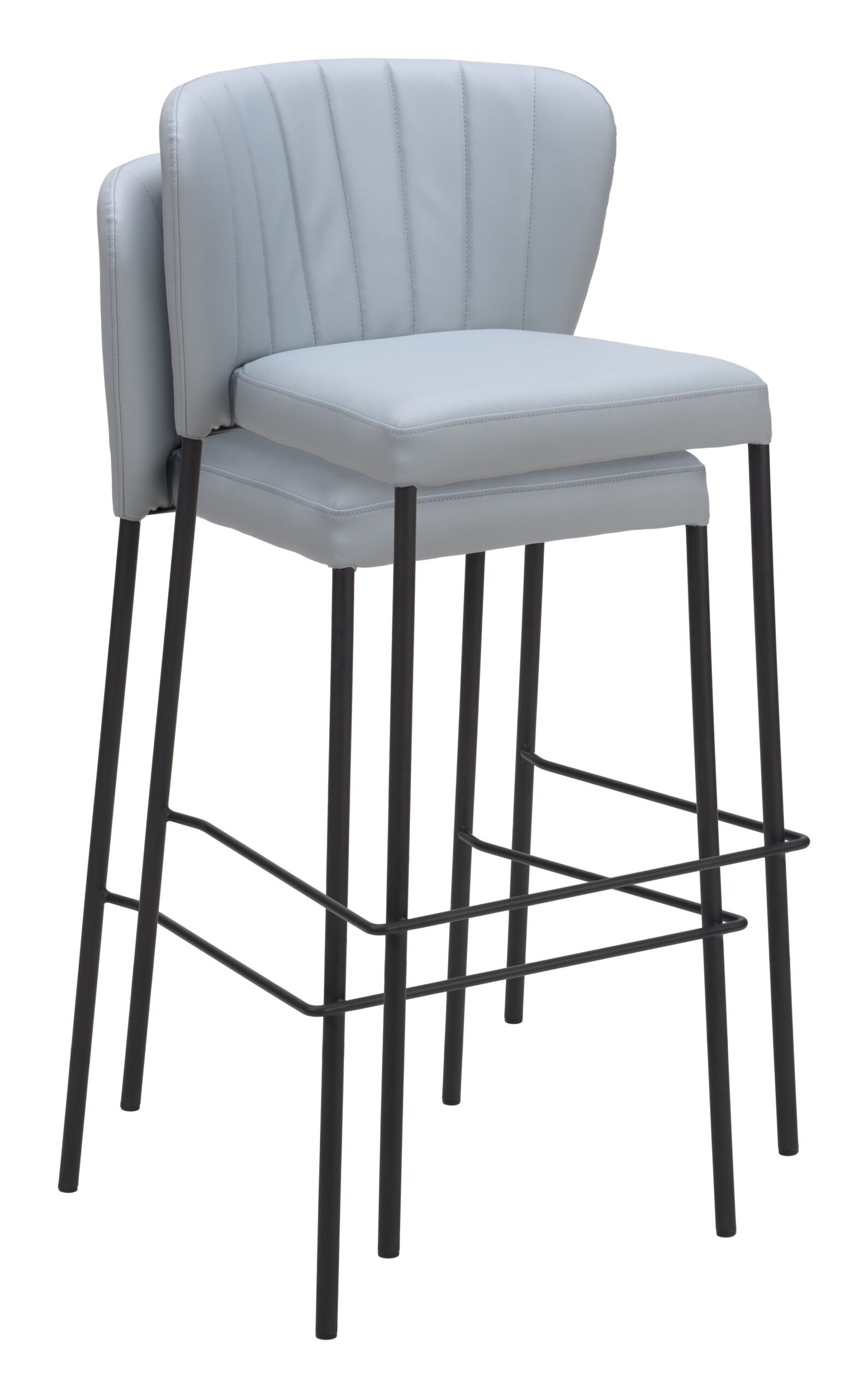 Linz Barstool (Set of 2) Gray - Image 8