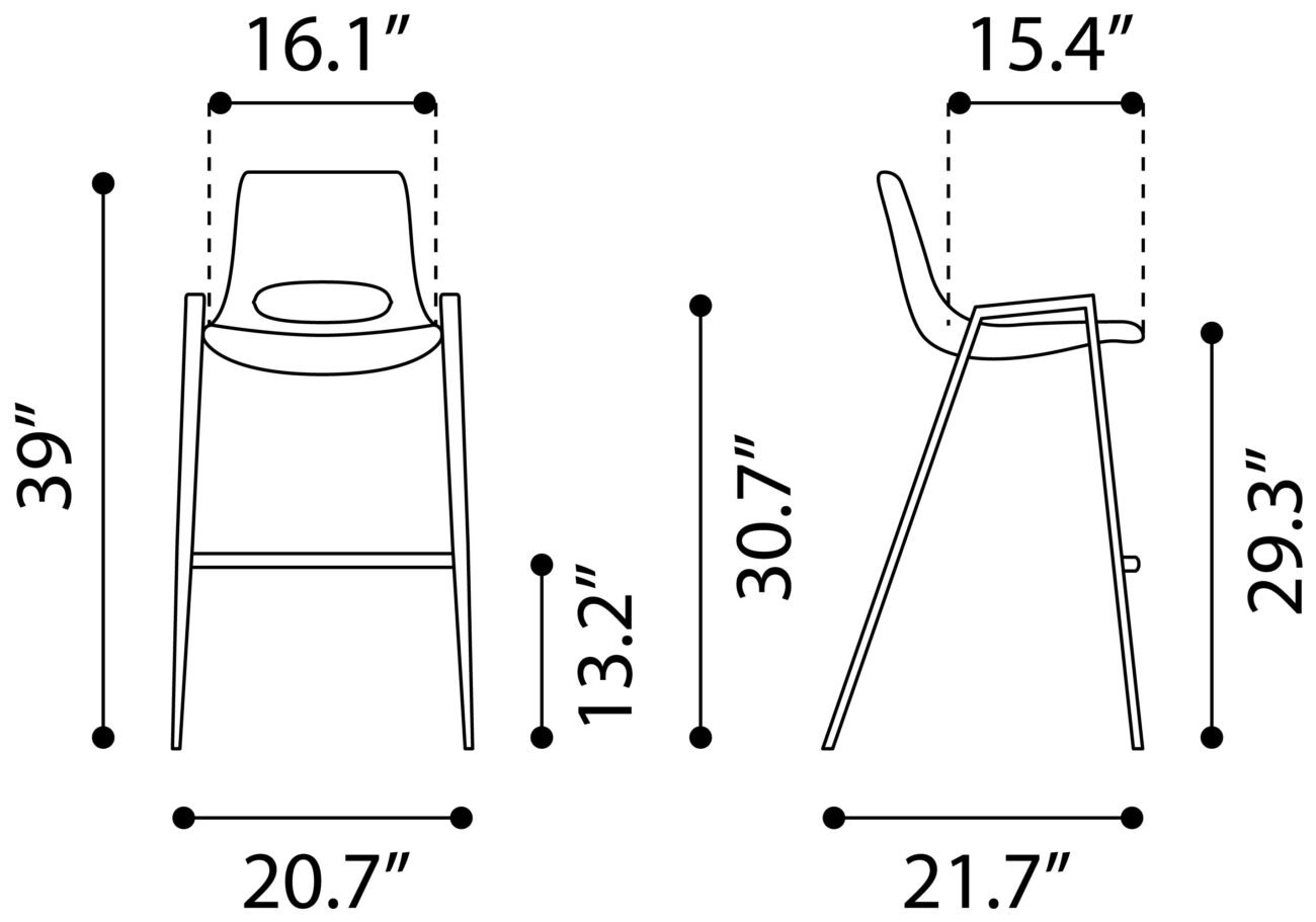 Desi Barstool (Set of 2) Beige & Gold - Image 8
