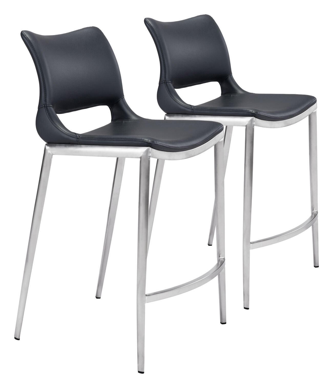 Ace Counter Stool (Set of 2) Black & Silver - Image 10