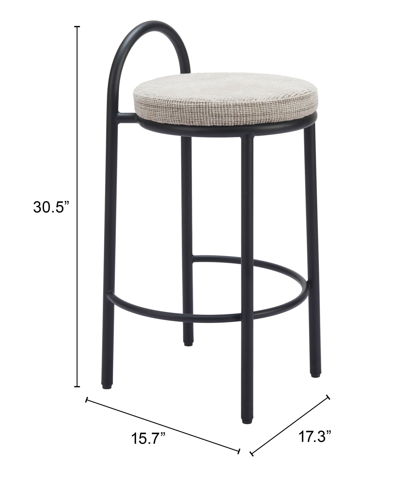 Sisal Counter Stool (Set of 2) Beige Tweed - Image 11