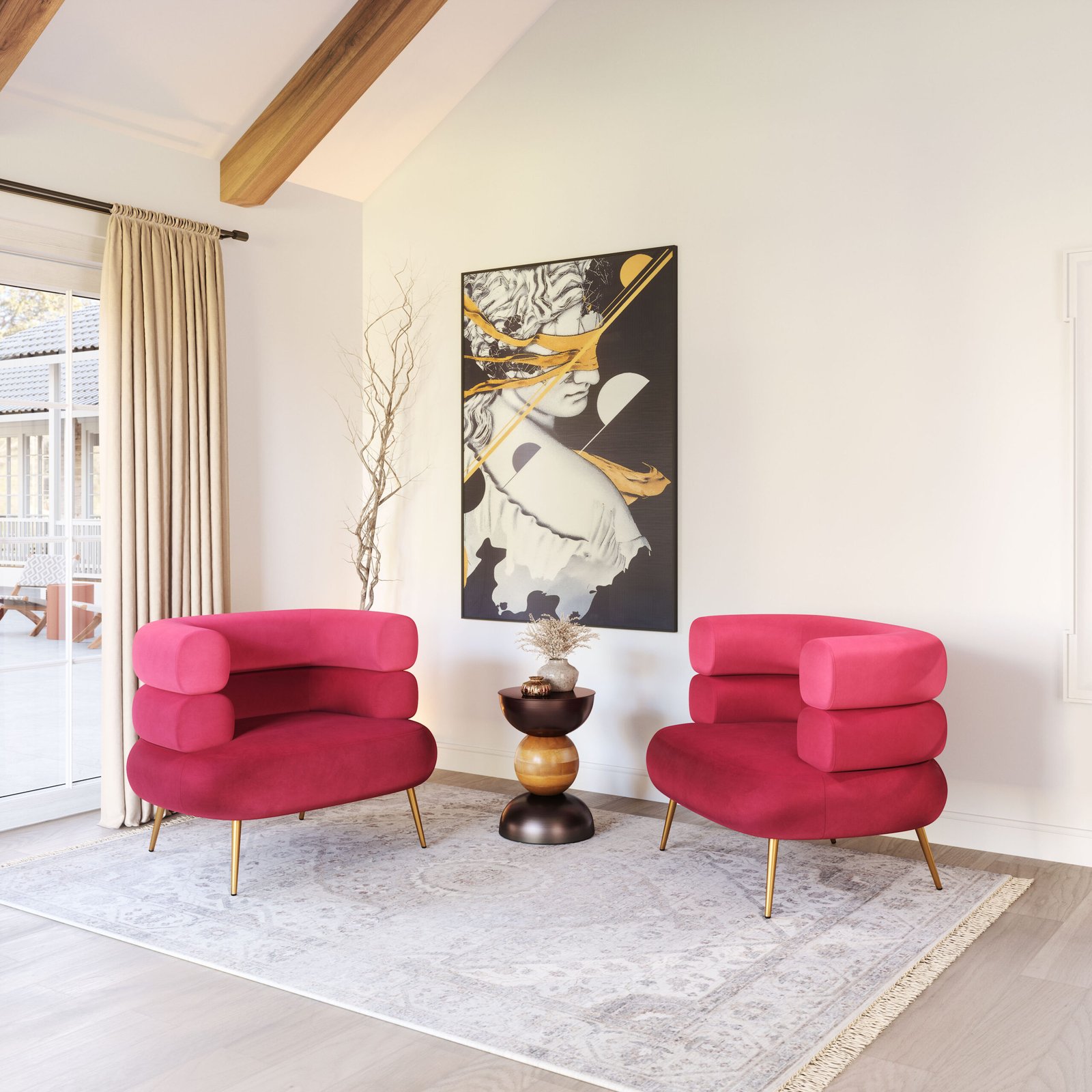 Arish Accent Chair Red - Image 2