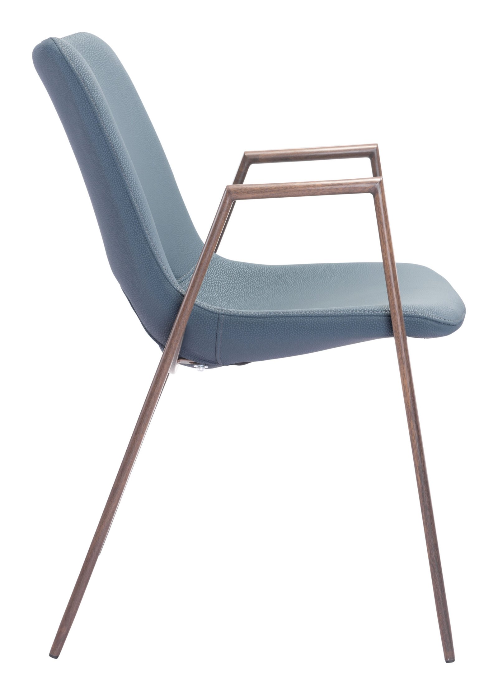 Desi Dining Chair (Set of 2) Azure Gray & Walnut - Image 4