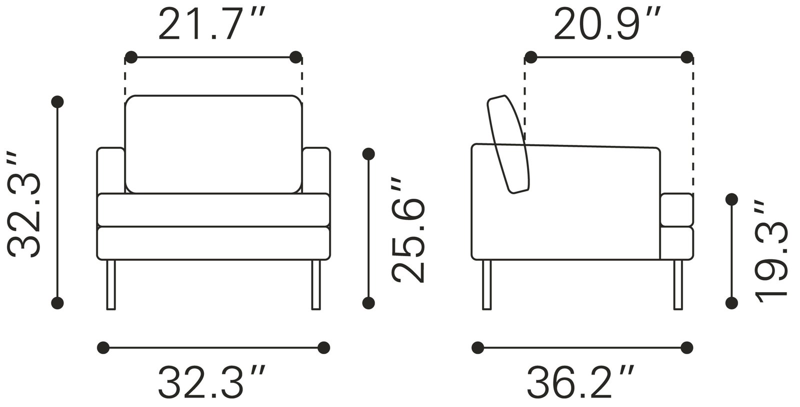 Decade Armchair Vintage Gray - Image 9
