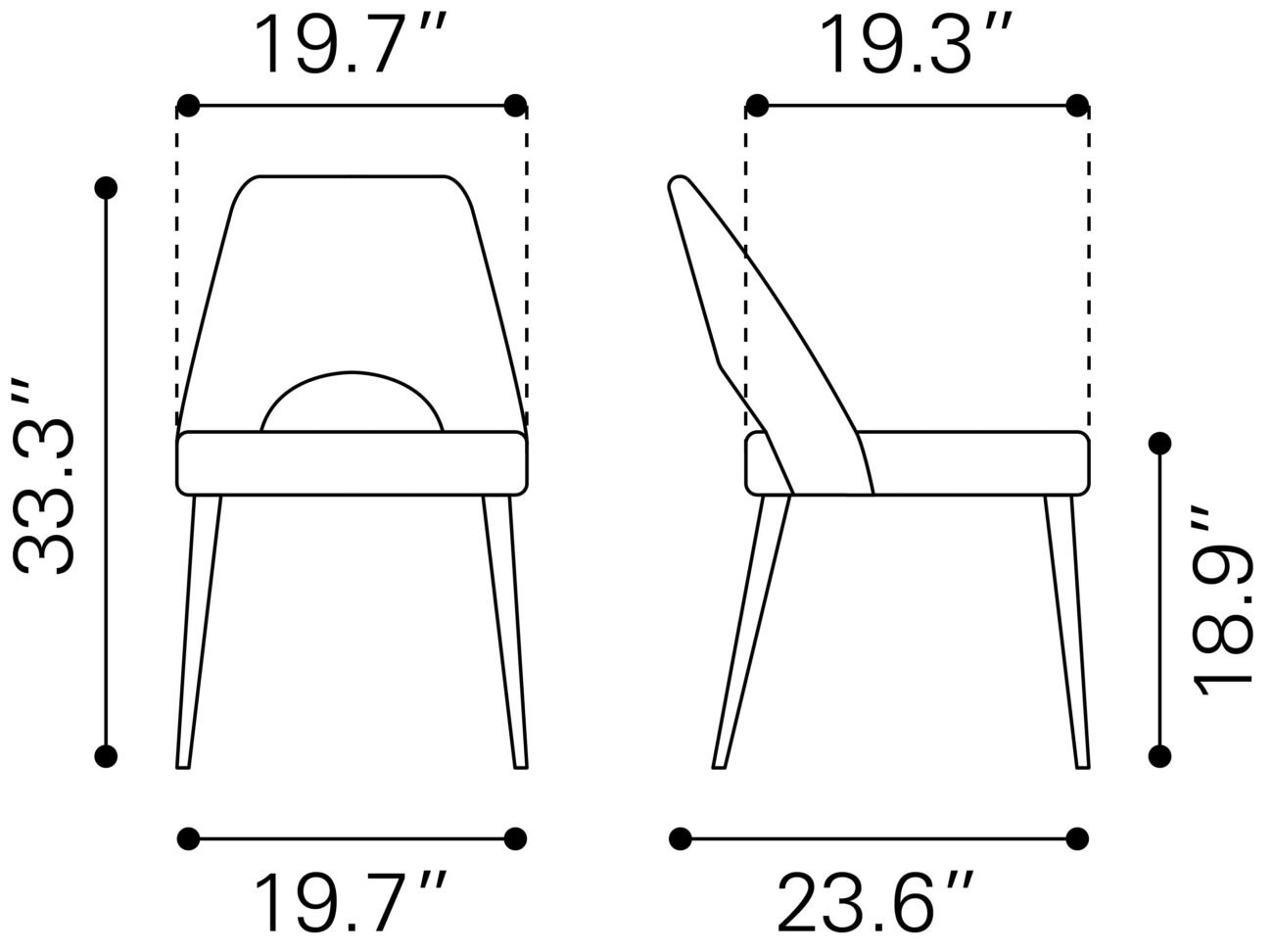 Leith Dining Chair (Set of 2) Black - Image 8