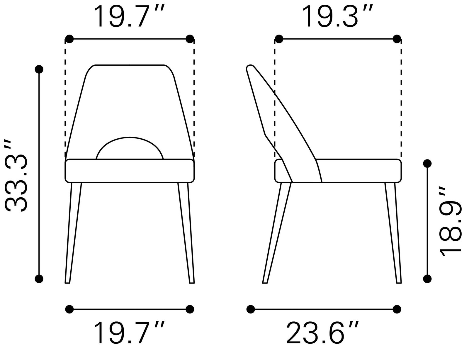 Leith Dining Chair (Set of 2) Black - Image 8
