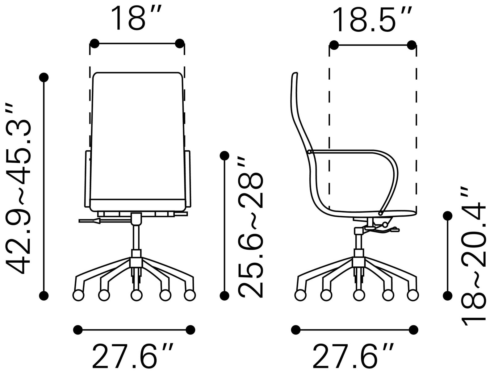 Glider High Back Office Chair Taupe - Image 8