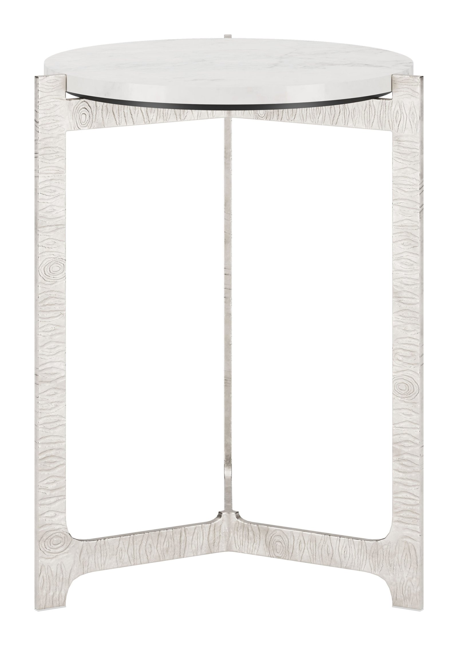 Barmas Side Table White & Silver - Image 4