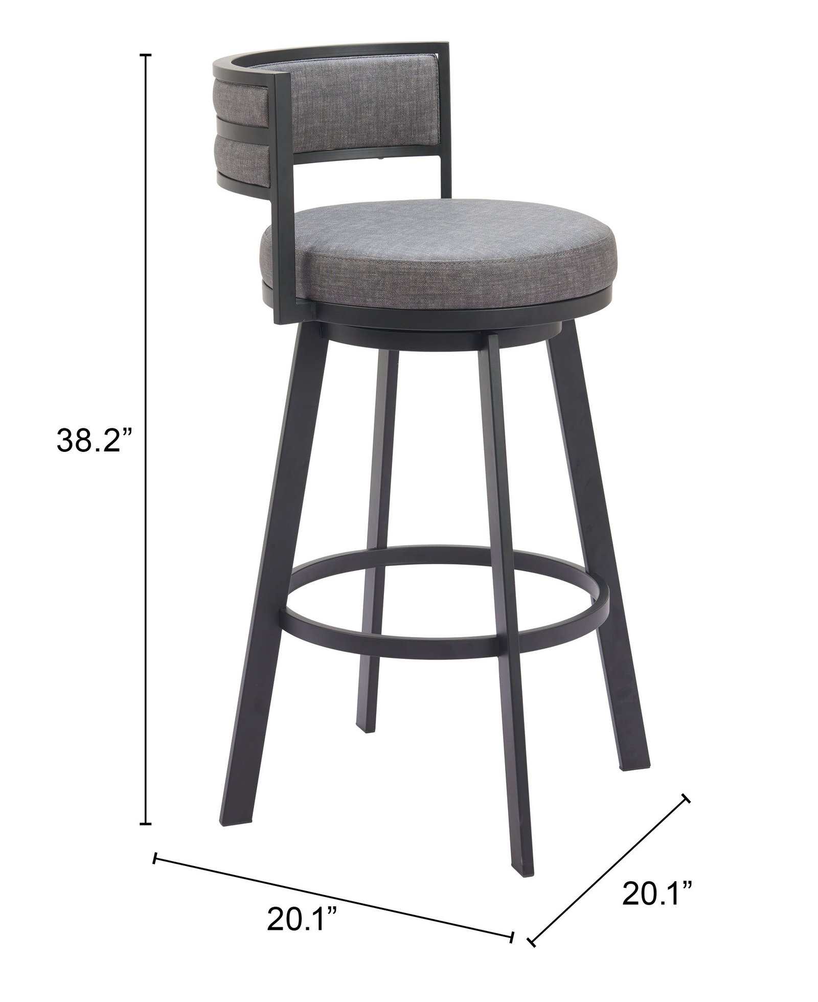 Gimsby Swivel Barstool Gray - Image 10