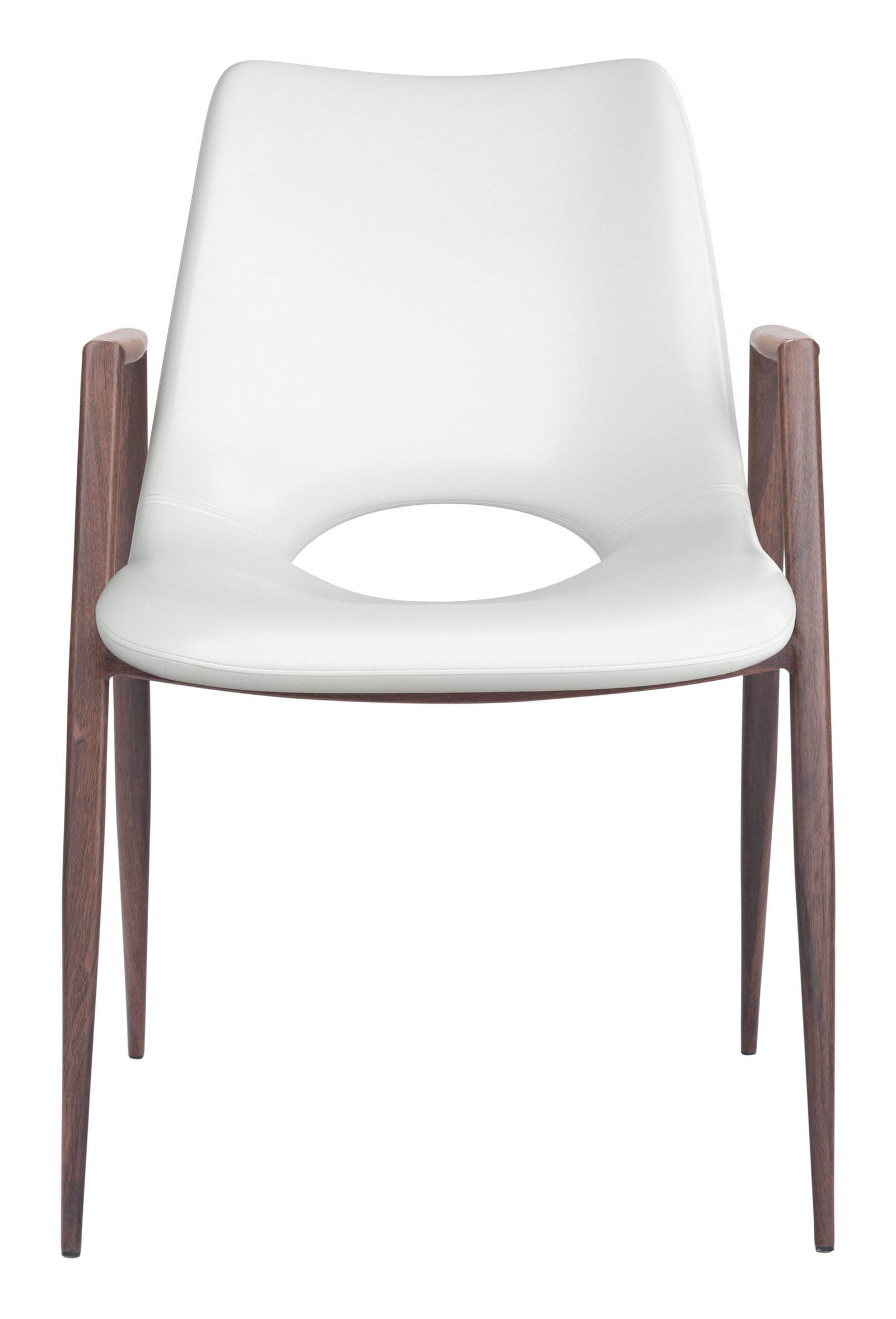 Desi Dining Chair (Set of 2) White & Walnut - Image 4