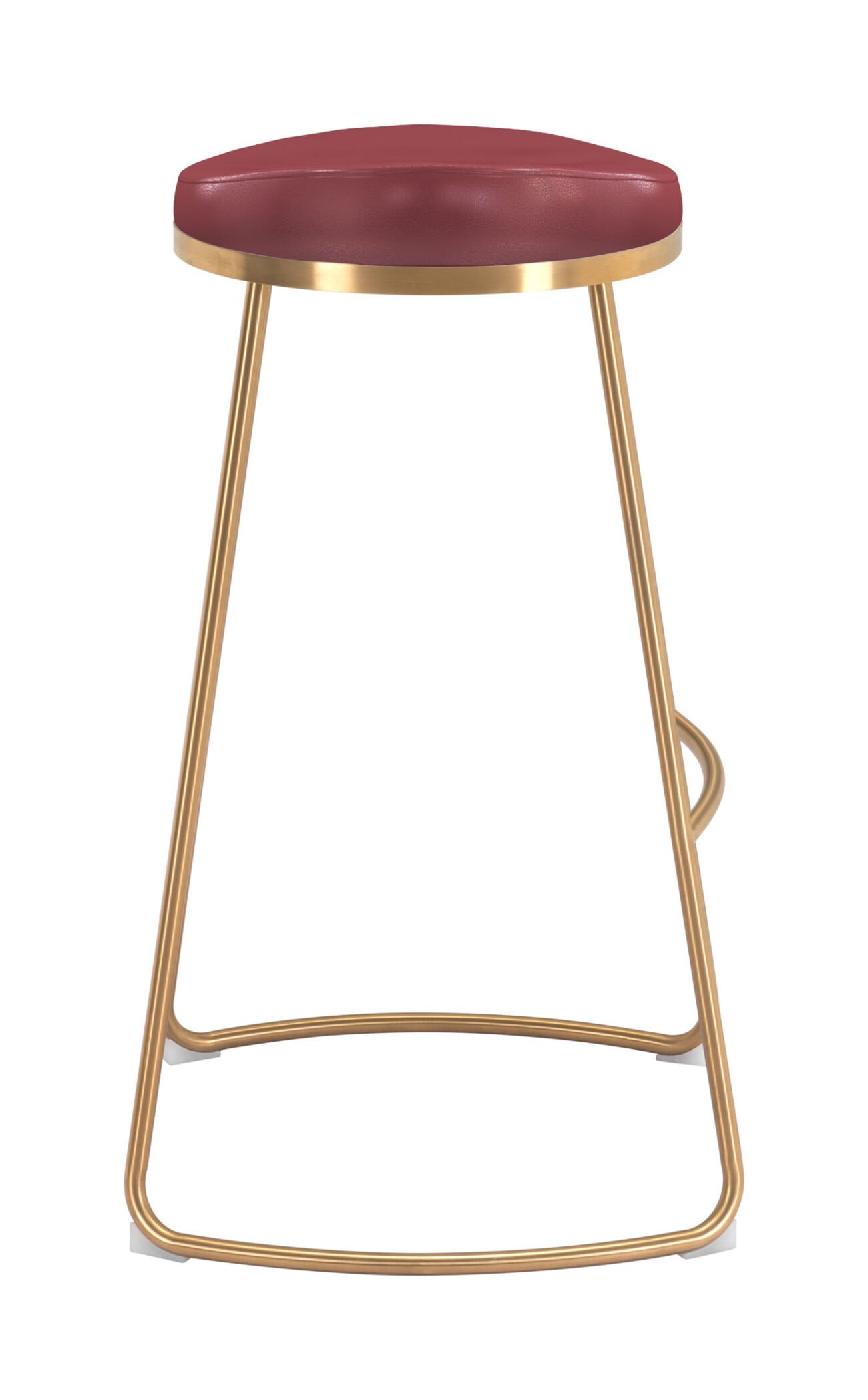 Bree Barstool (Set of 2) Burgundy & Gold - Image 5