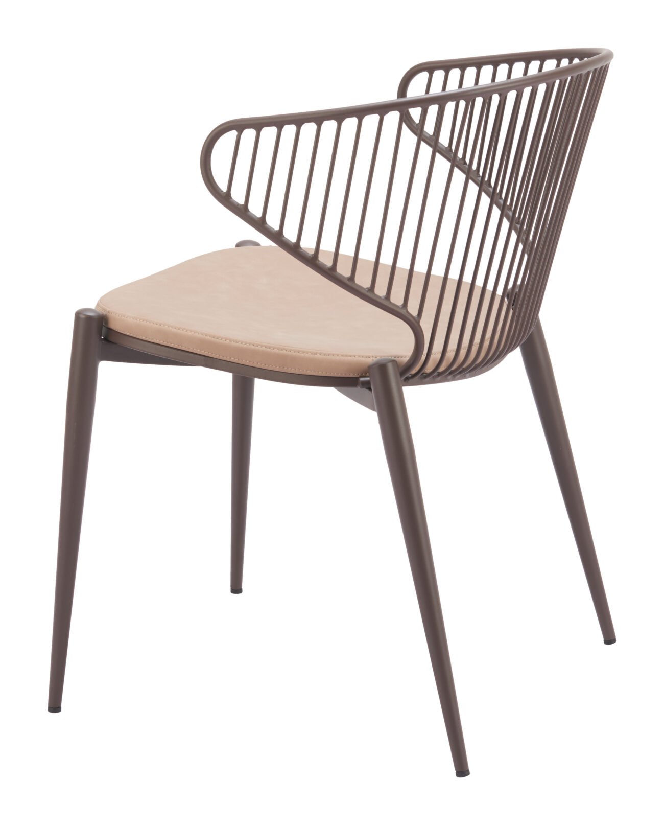 Silues Dining Chair (Set of 2) Taupe & Brown - Image 5
