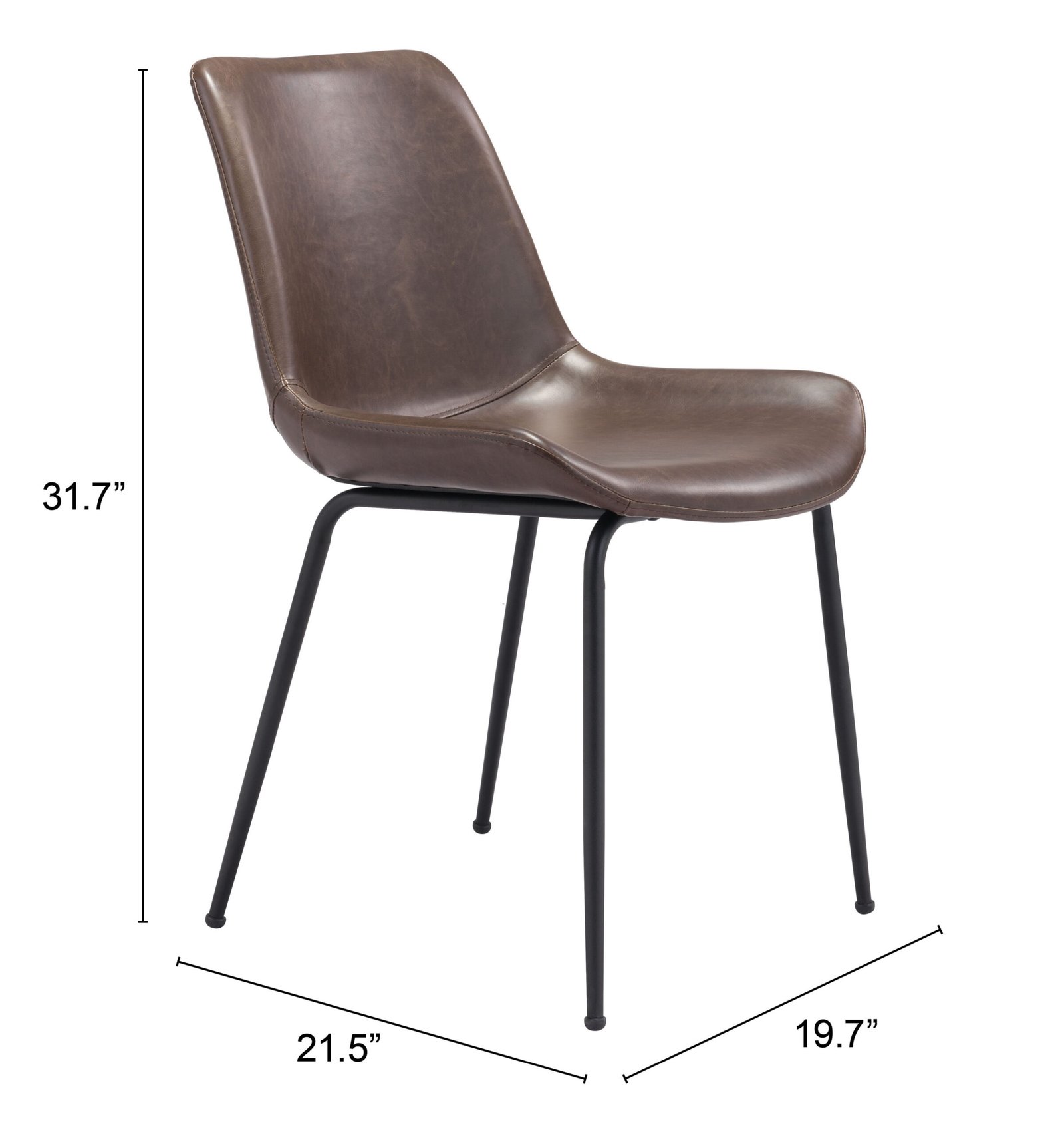 Byron Dining Chair (Set of 2) Brown - Image 11