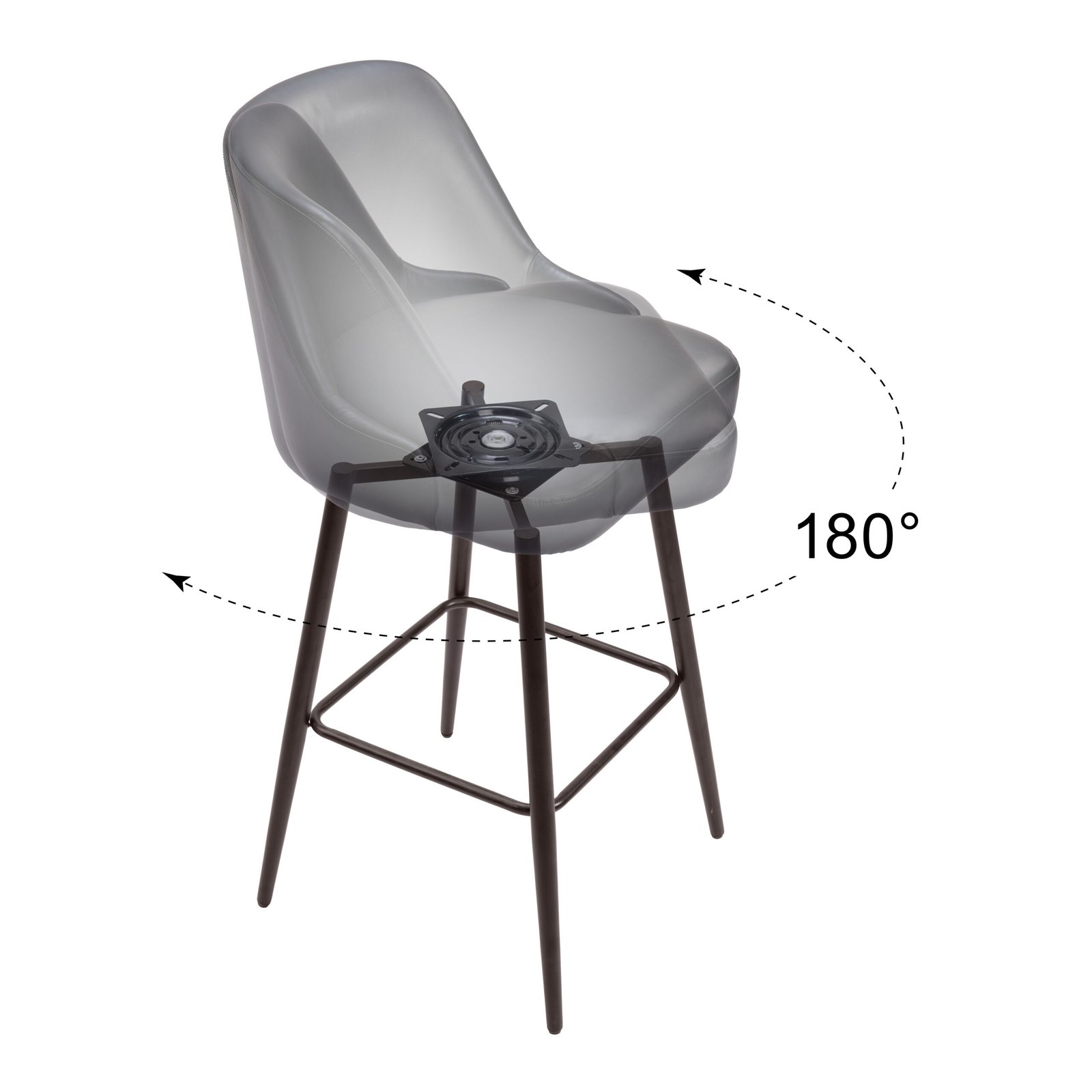 Keppel Swivel Barstool Black & Bronze - Image 8